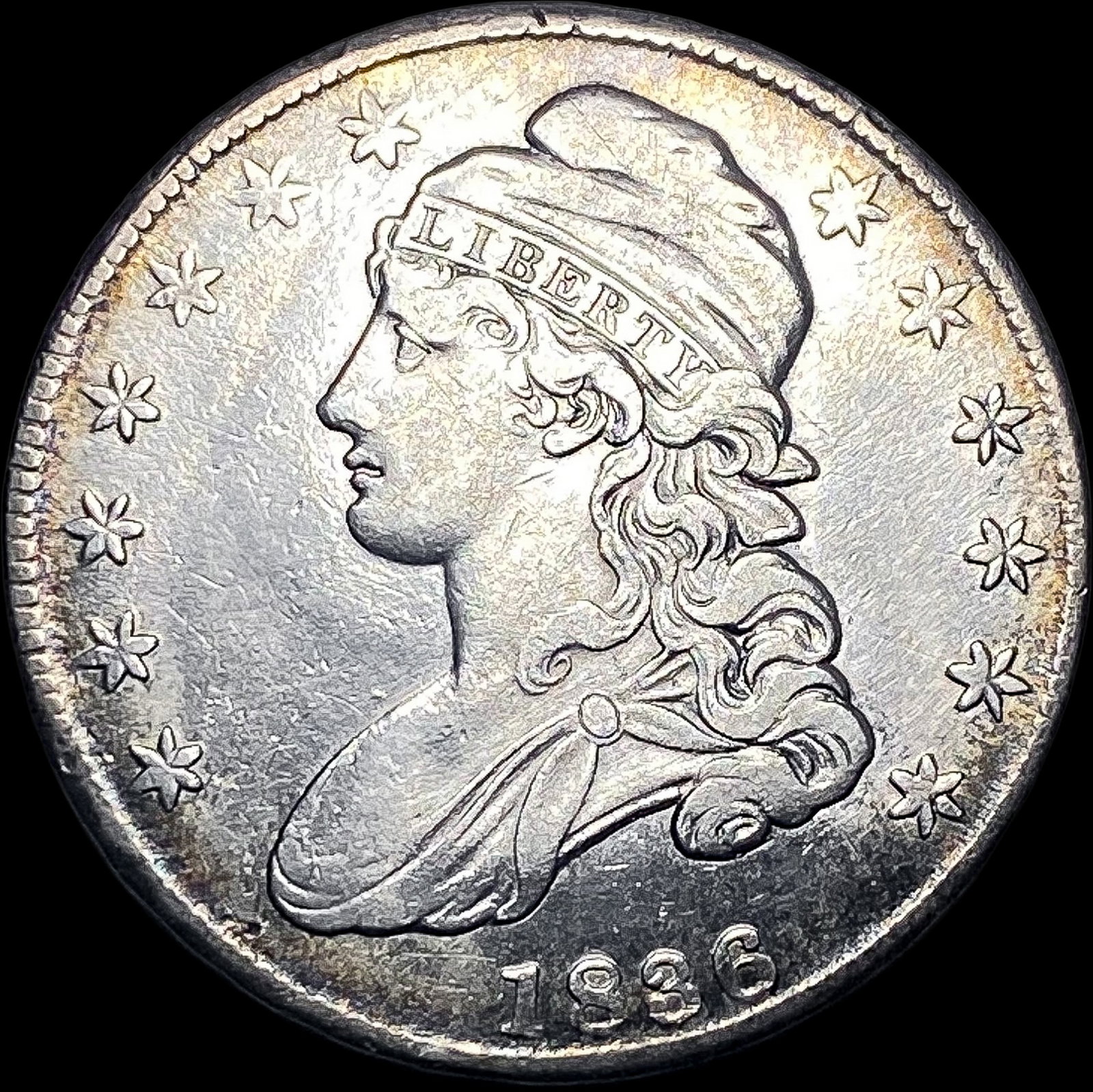 1836 Capped Bust Half Dollar CLOSELY UNCIRCULATED: 1836 Capped Bust Half Dollar CLOSELY UNCIRCULATED