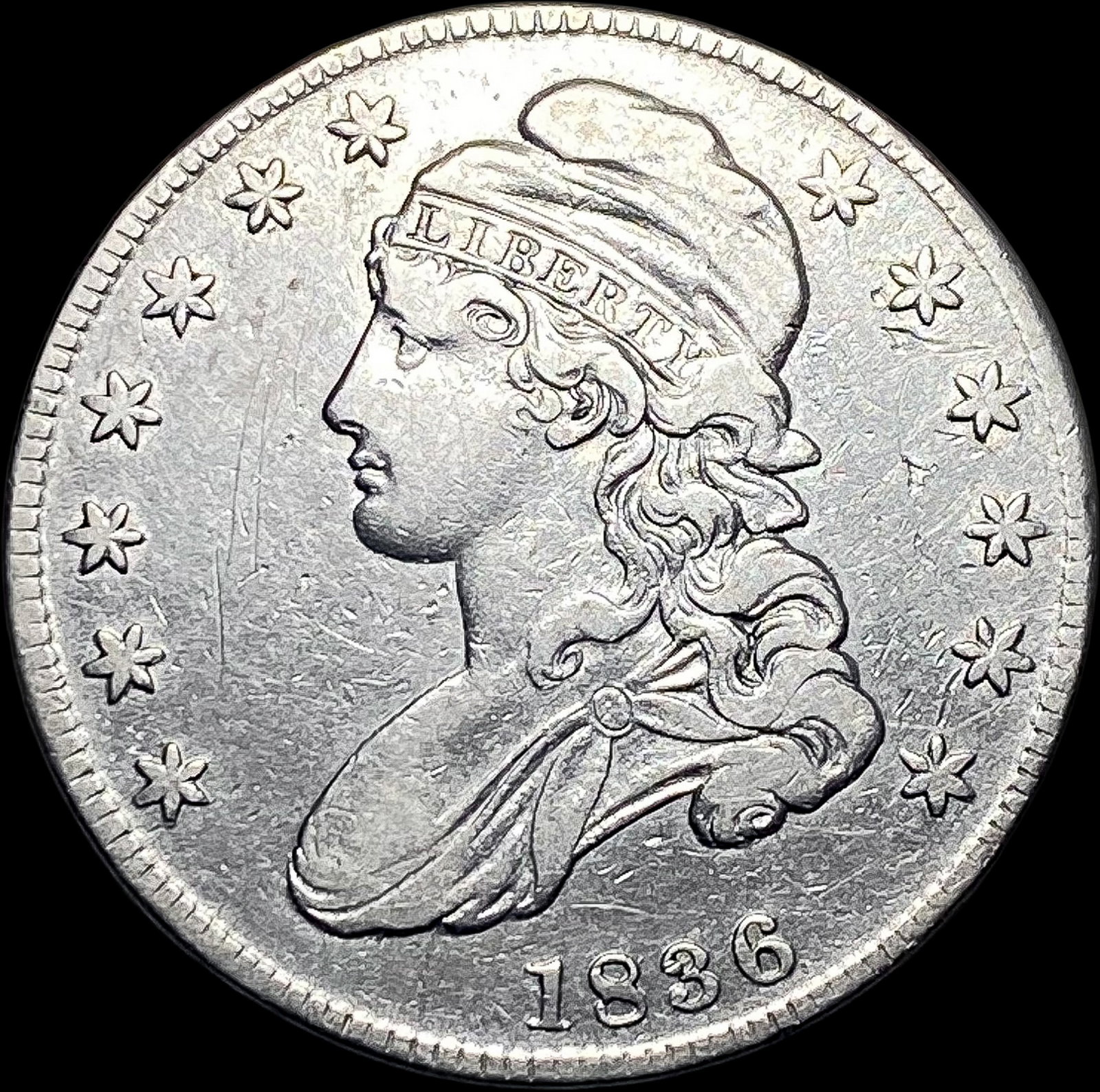 1836 Capped Bust Half Dollar NEARLY UNCIRCULATED: 1836 Capped Bust Half Dollar NEARLY UNCIRCULATED