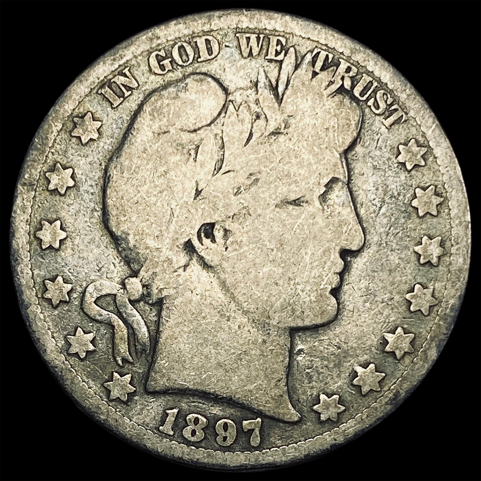 1897-O Silver Barber Half Dollar NICELY CIRCULATED (1 of 2)