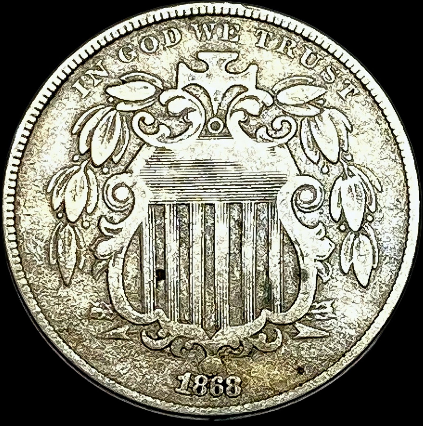 1868 Shield Nickel LIGHTLY CIRCULATED (1 of 2)