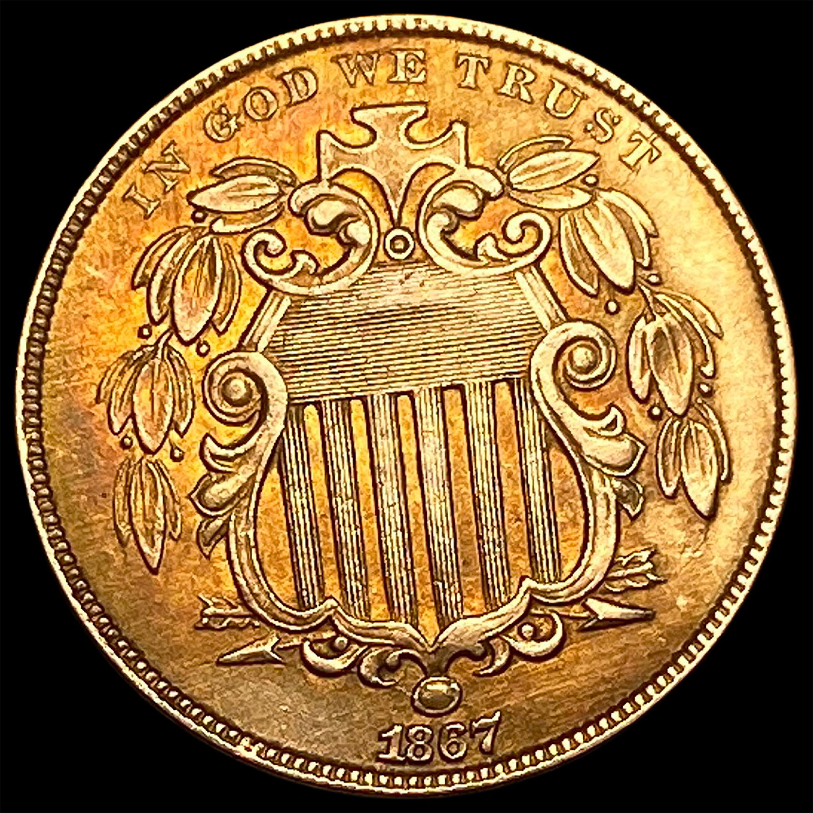 1867 Shield Nickel CLOSELY UNCIRCULATED (1 of 2)
