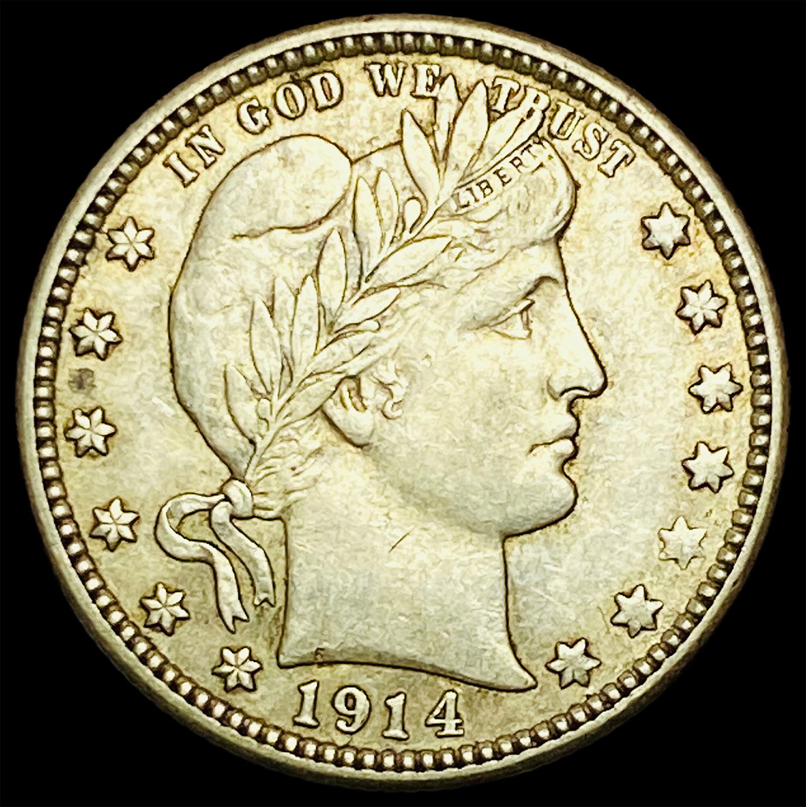 1914-D Silver Barber Quarter CLOSELY UNCIRCULATED (1 of 2)