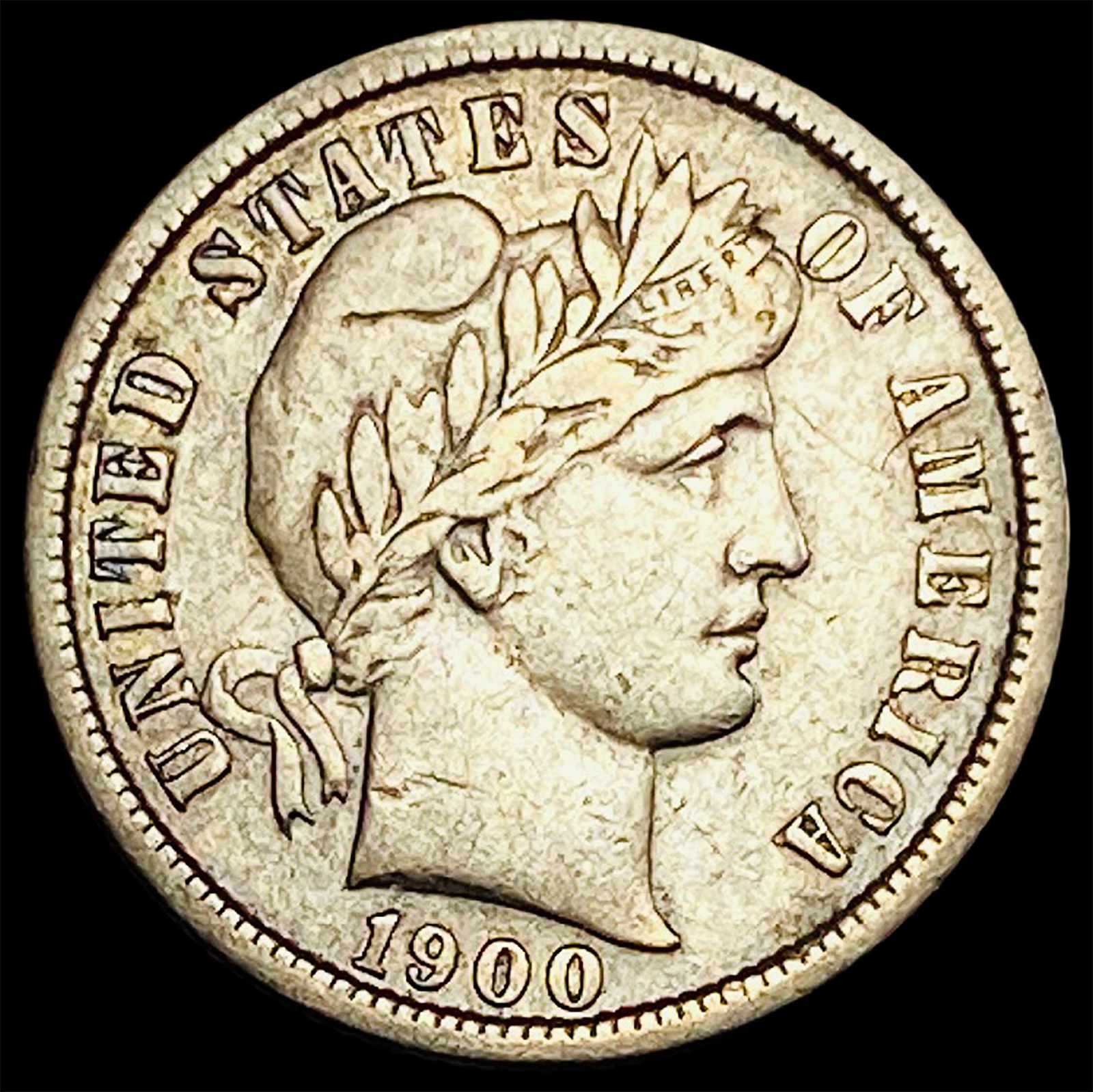 1900-S Silver Barber Dime NEARLY UNCIRCULATED (1 of 2)