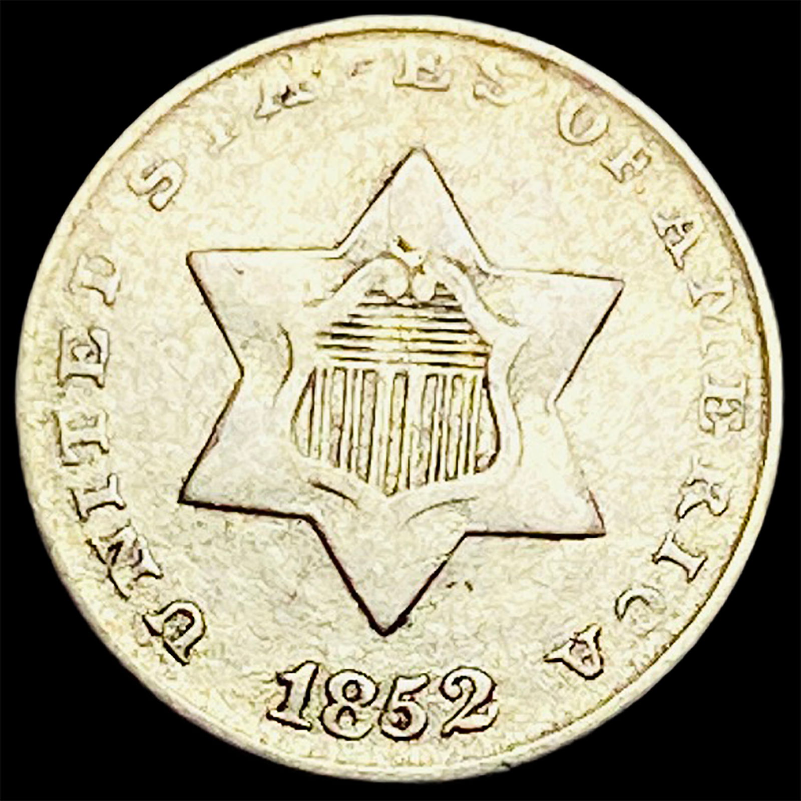 1852 Silver Three-Cent Piece LIGHTLY CIRCULATED (1 of 2)