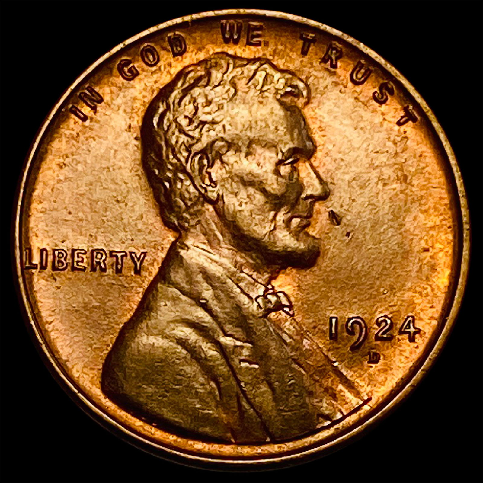 1924-D RB Lincoln Wheat Cent UNCIRCULATED (1 of 2)