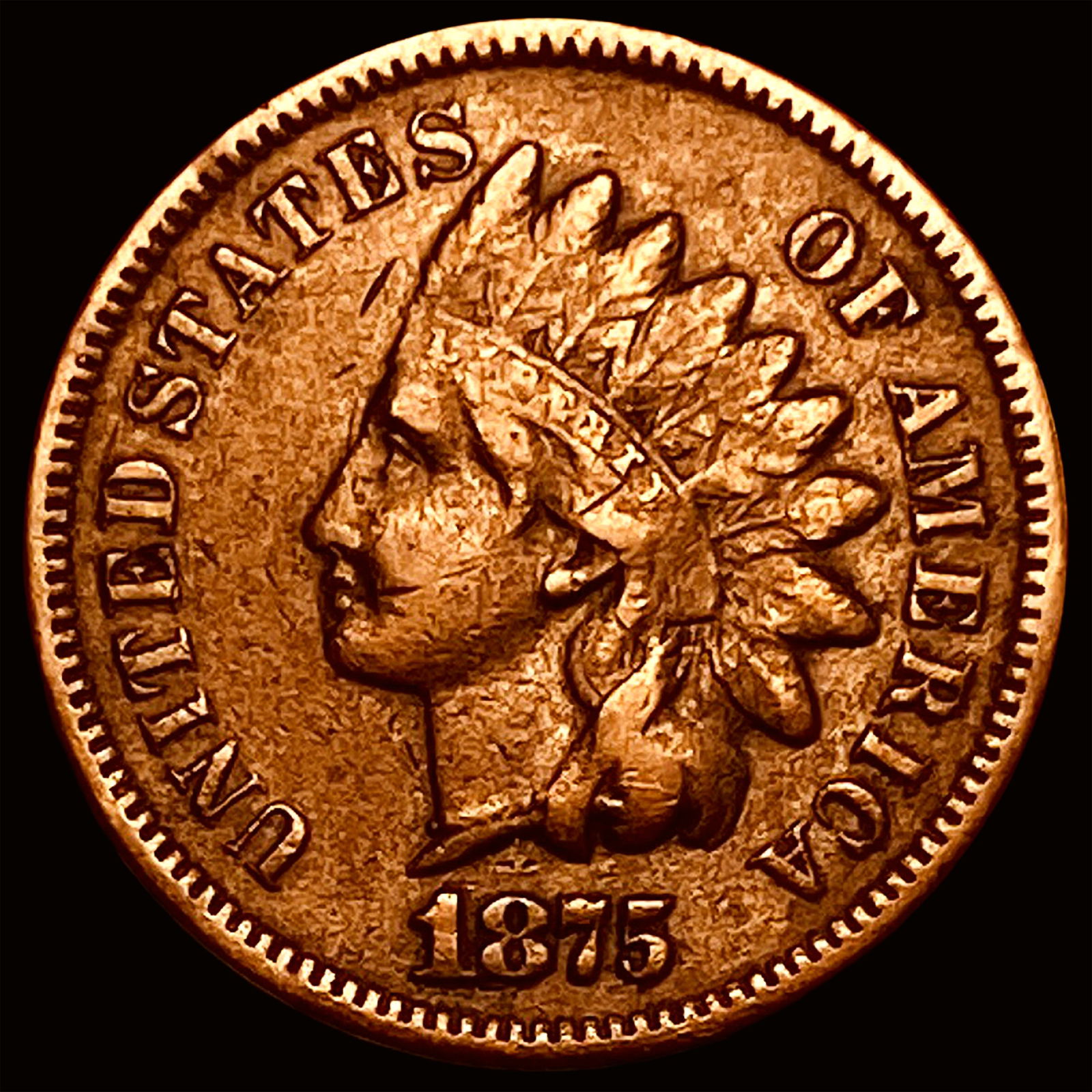 1875 Indian Head Cent NEARLY UNCIRCULATED (1 of 2)
