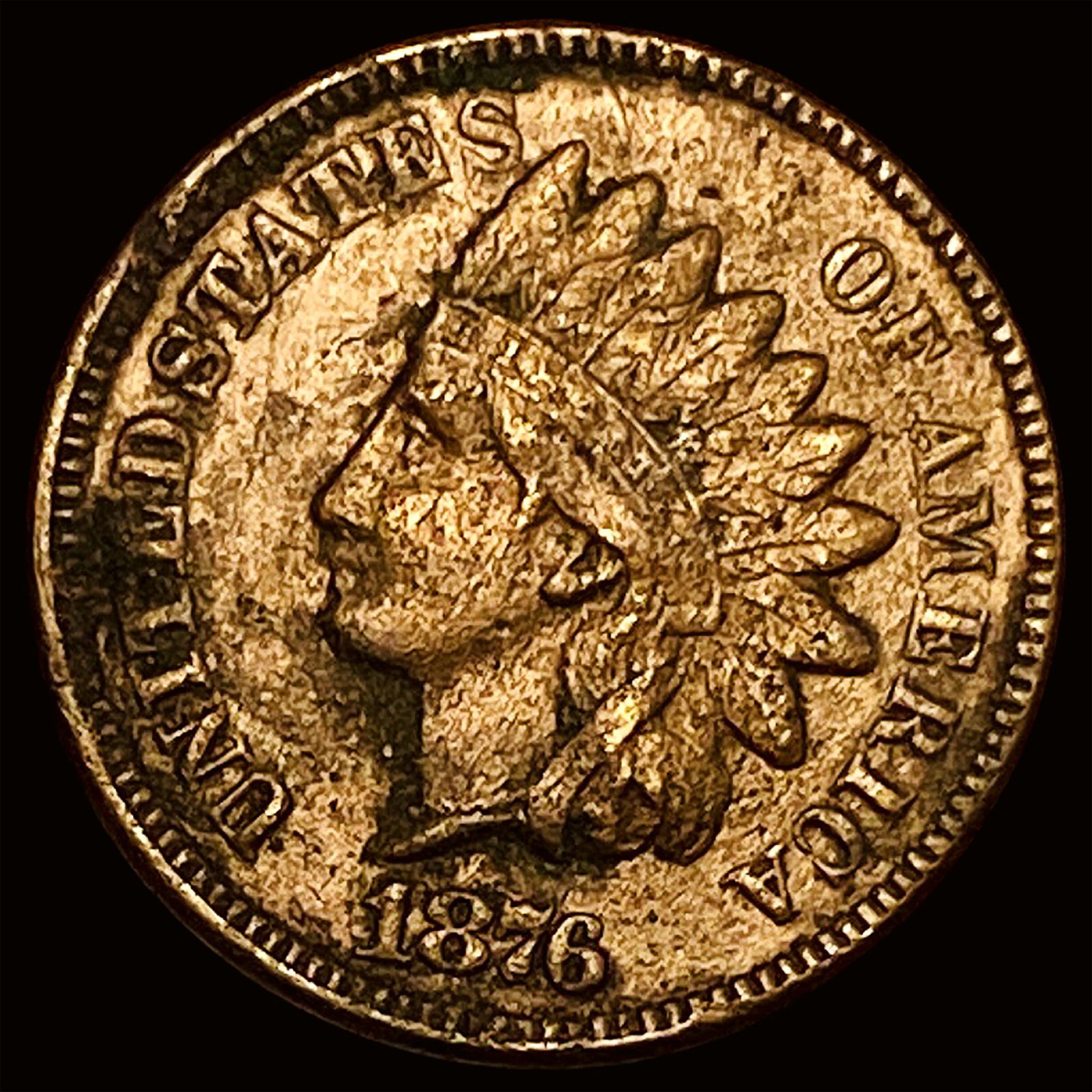 1876 Indian Head Cent NEARLY UNCIRCULATED (1 of 2)