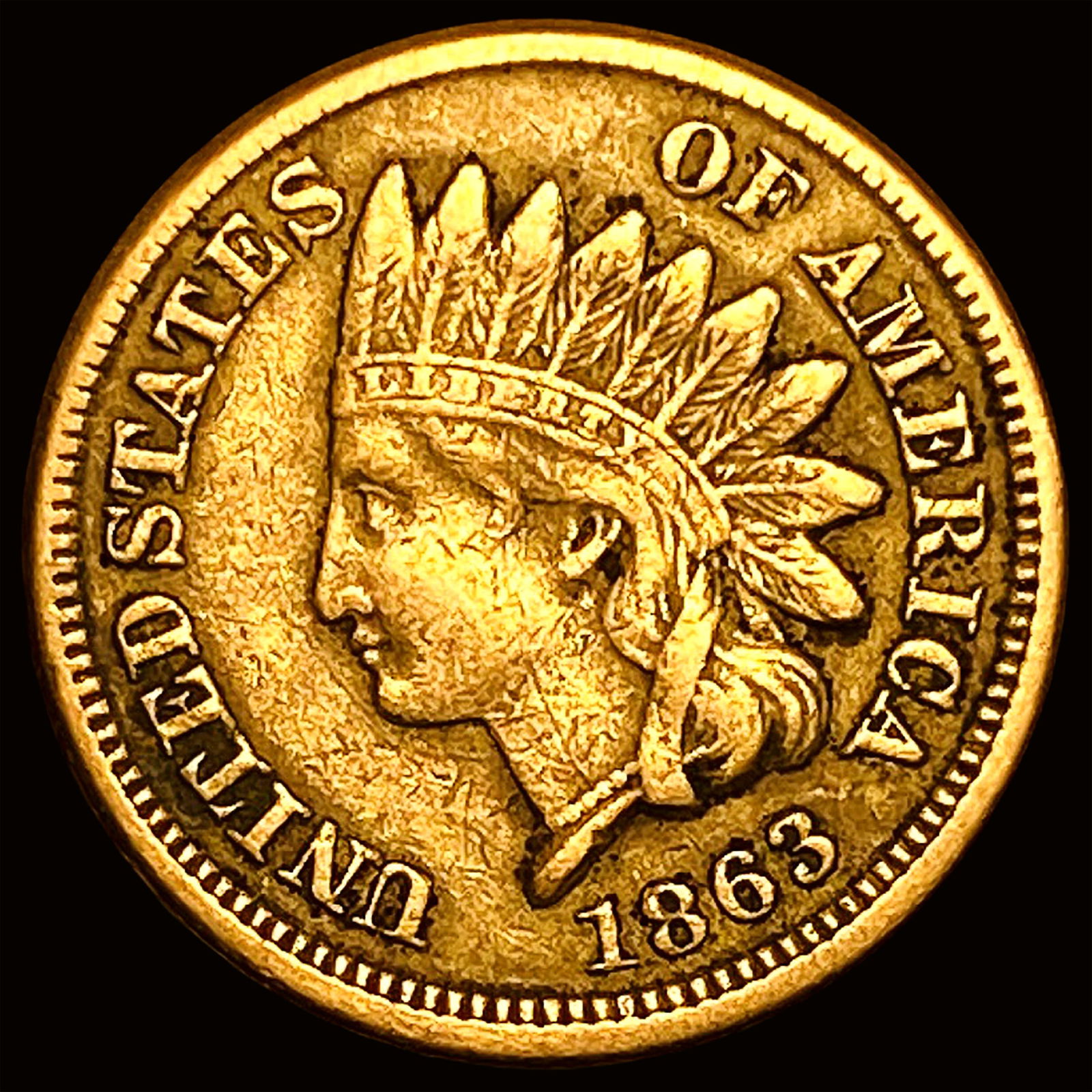1863 Indian Head Cent NEARLY UNCIRCULATED (1 of 2)