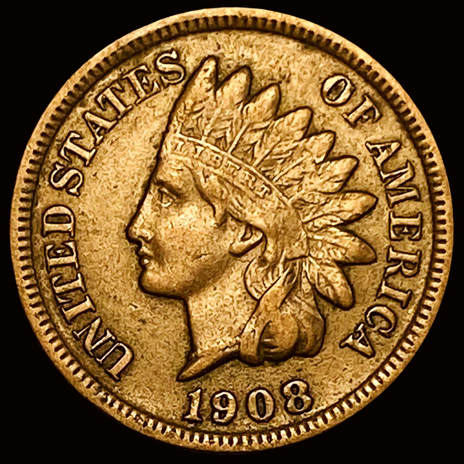 1908-S Indian Head Cent NEARLY UNCIRCULATED (1 of 2)