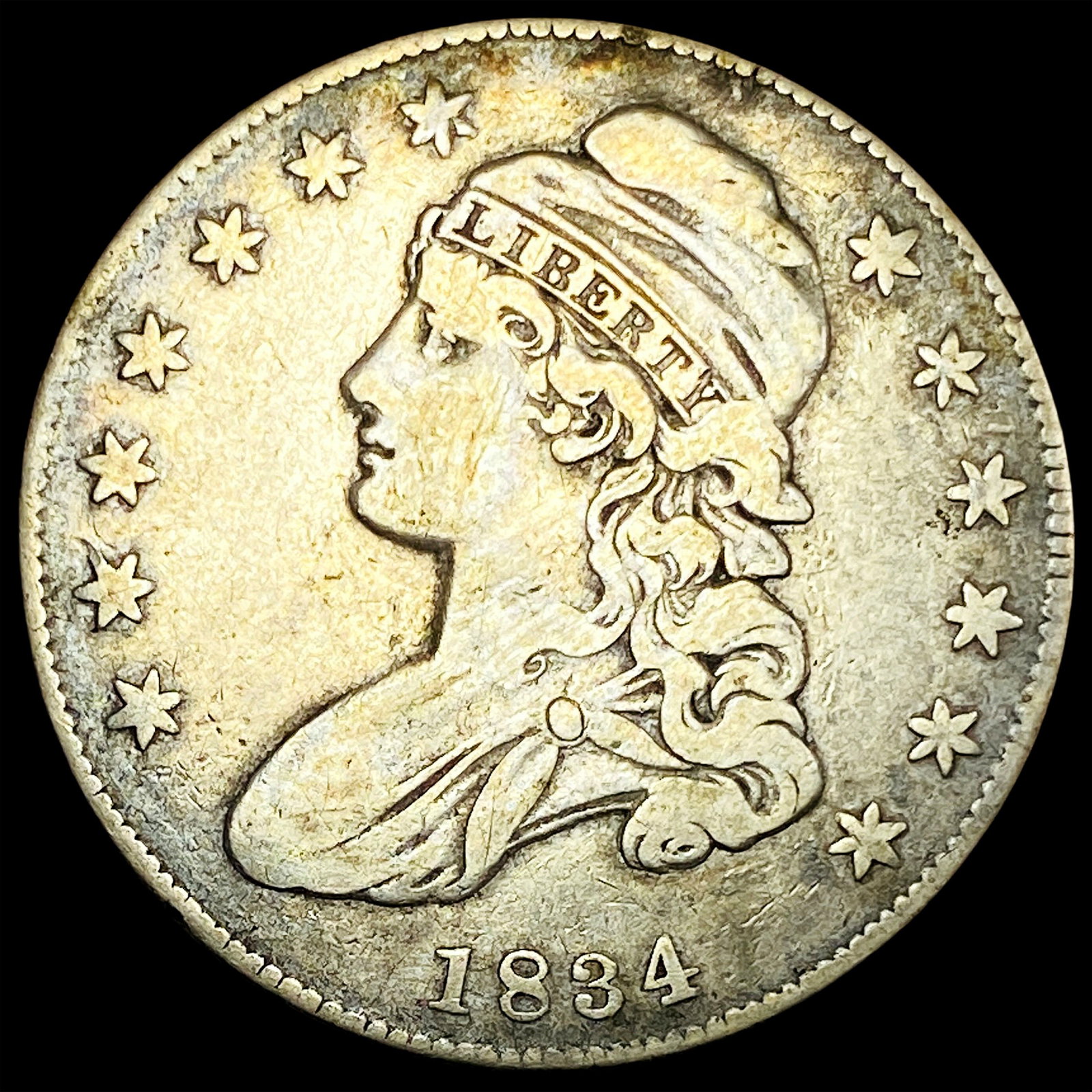 1834 Capped Bust Half Dollar LIGHTLY CIRCULATED: 1834 Capped Bust Half Dollar LIGHTLY CIRCULATED