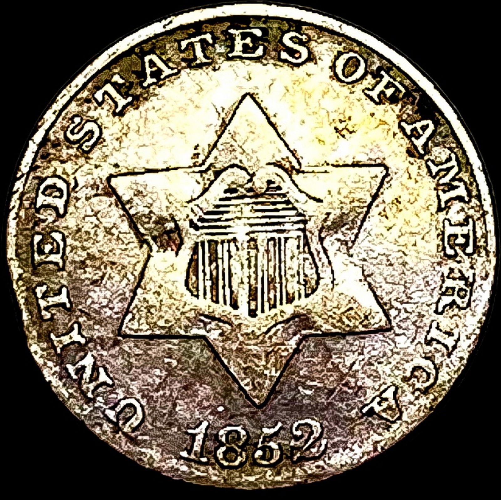 1852 Silver Three-Cent Piece ABOUT UNCIRCULATED (1 of 2)
