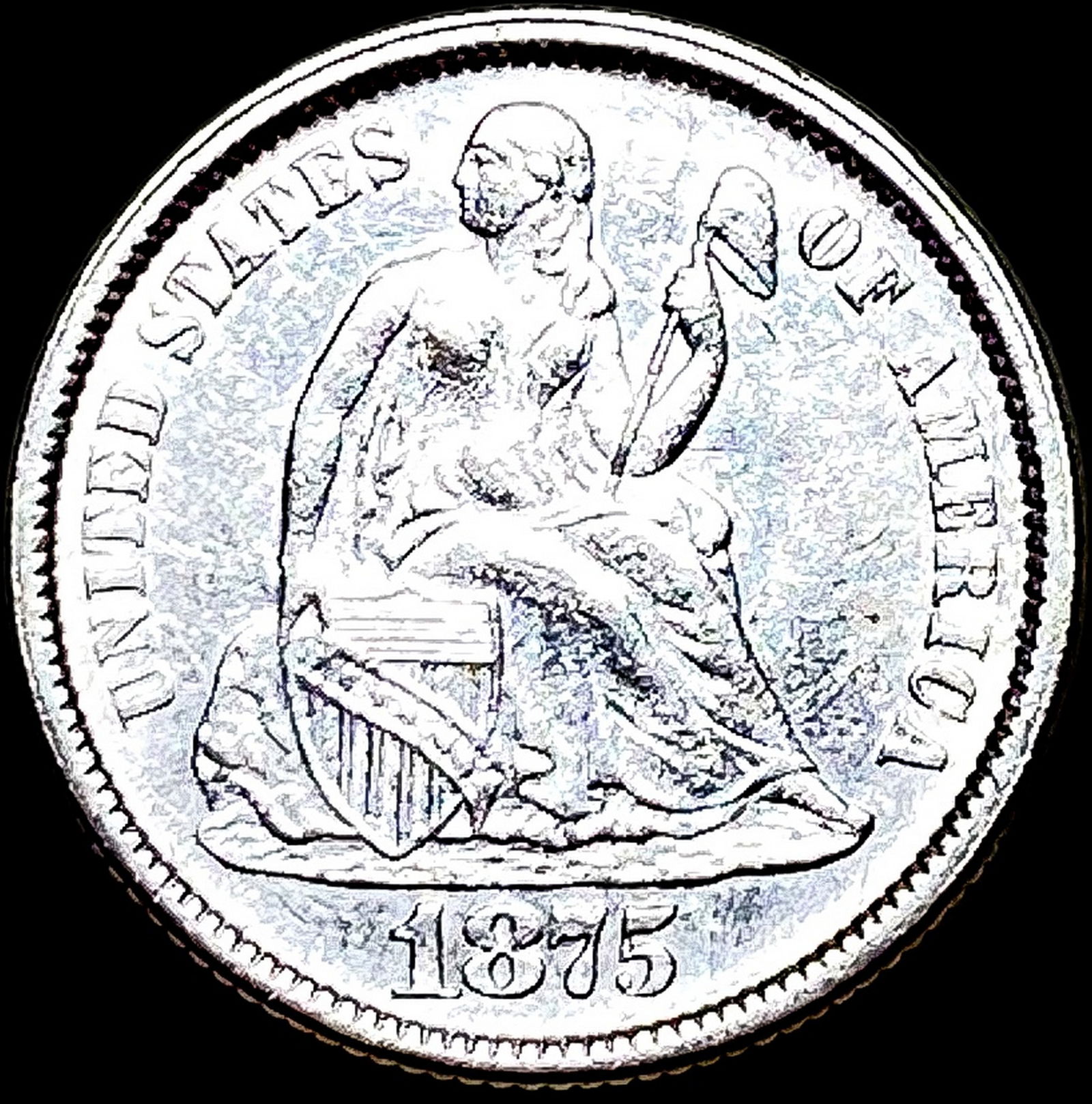 1875 Seated Liberty Dime UNCIRCULATED (1 of 2)