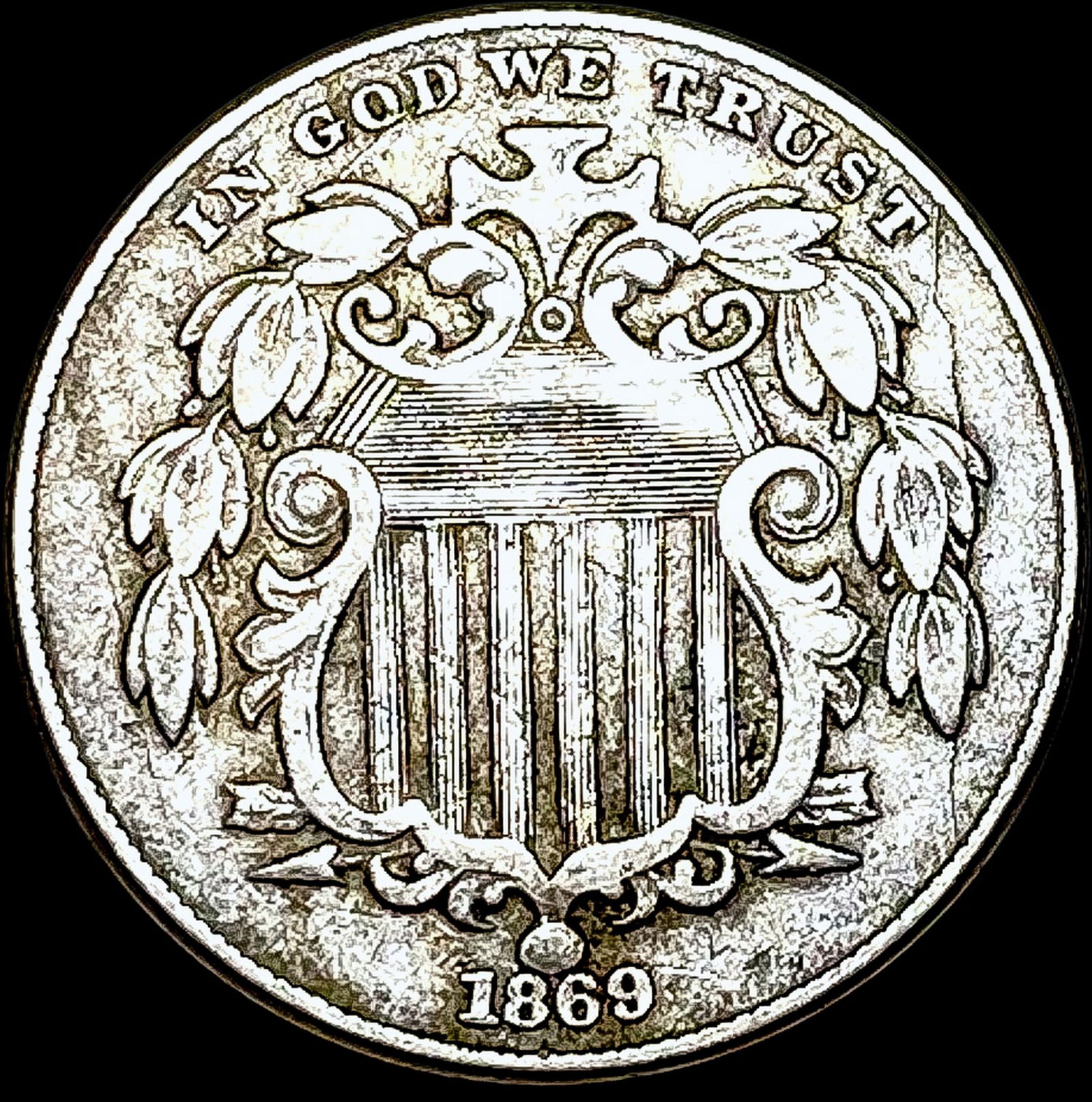 1869 Shield Nickel LIGHTLY CIRCULATED (1 of 2)