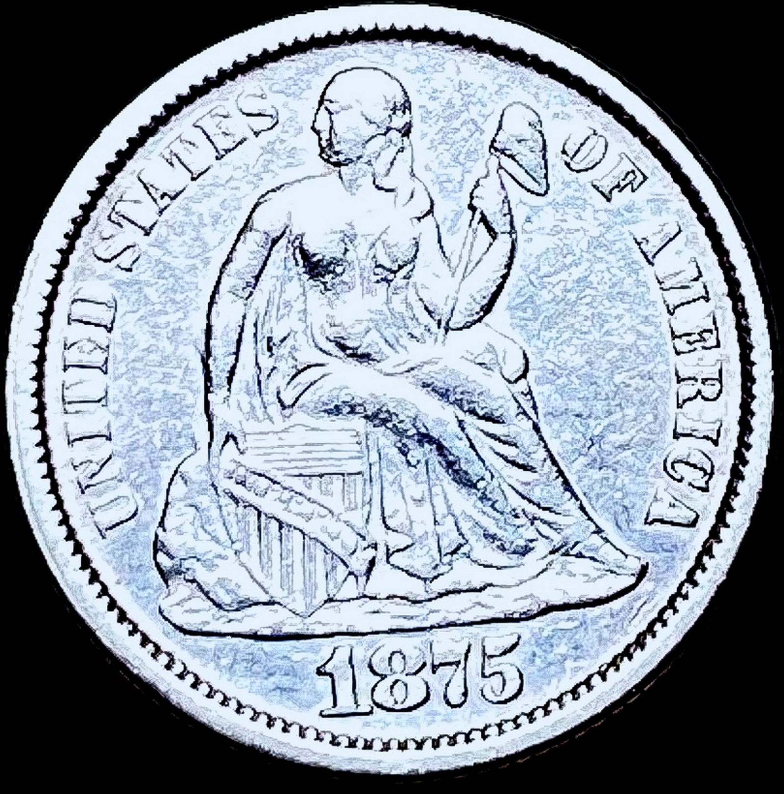 1875 Seated Liberty Dime CHOICE AU (1 of 2)