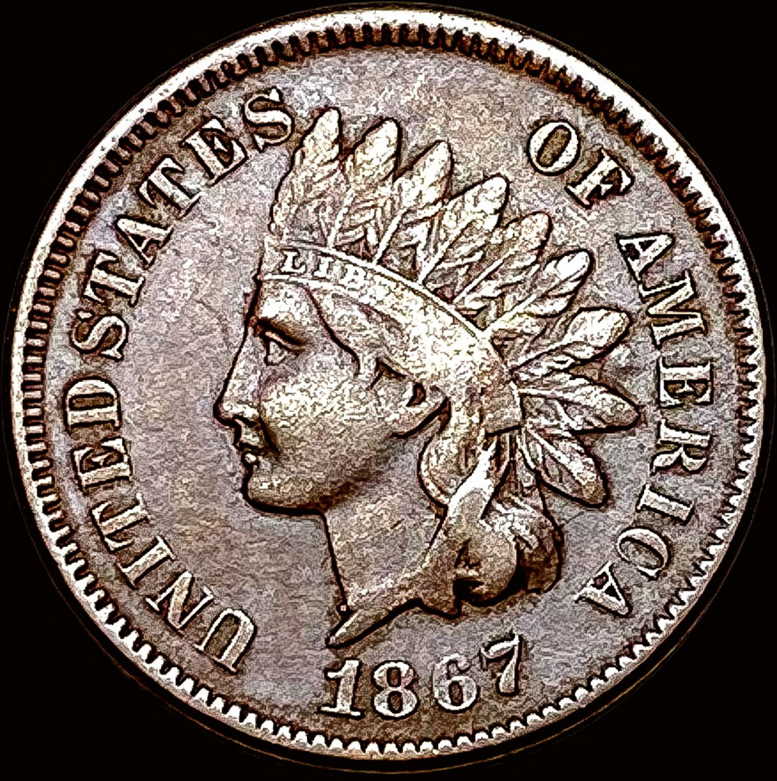 1867 Indian Head Cent ABOUT UNCIRCULATED (1 of 2)