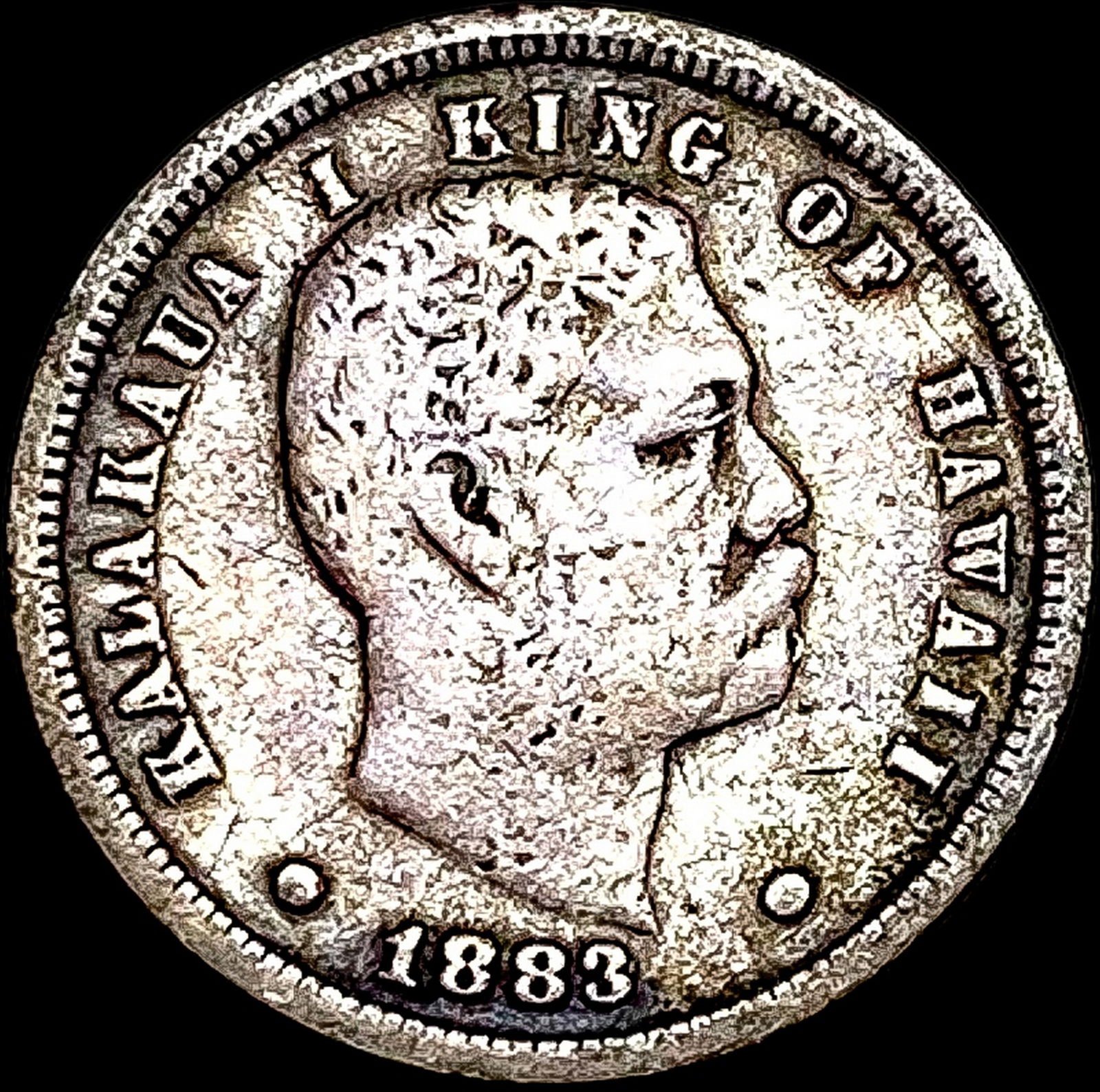 1883 Hawaii Silver Dime ABOUT UNCIRCULATED (1 of 2)