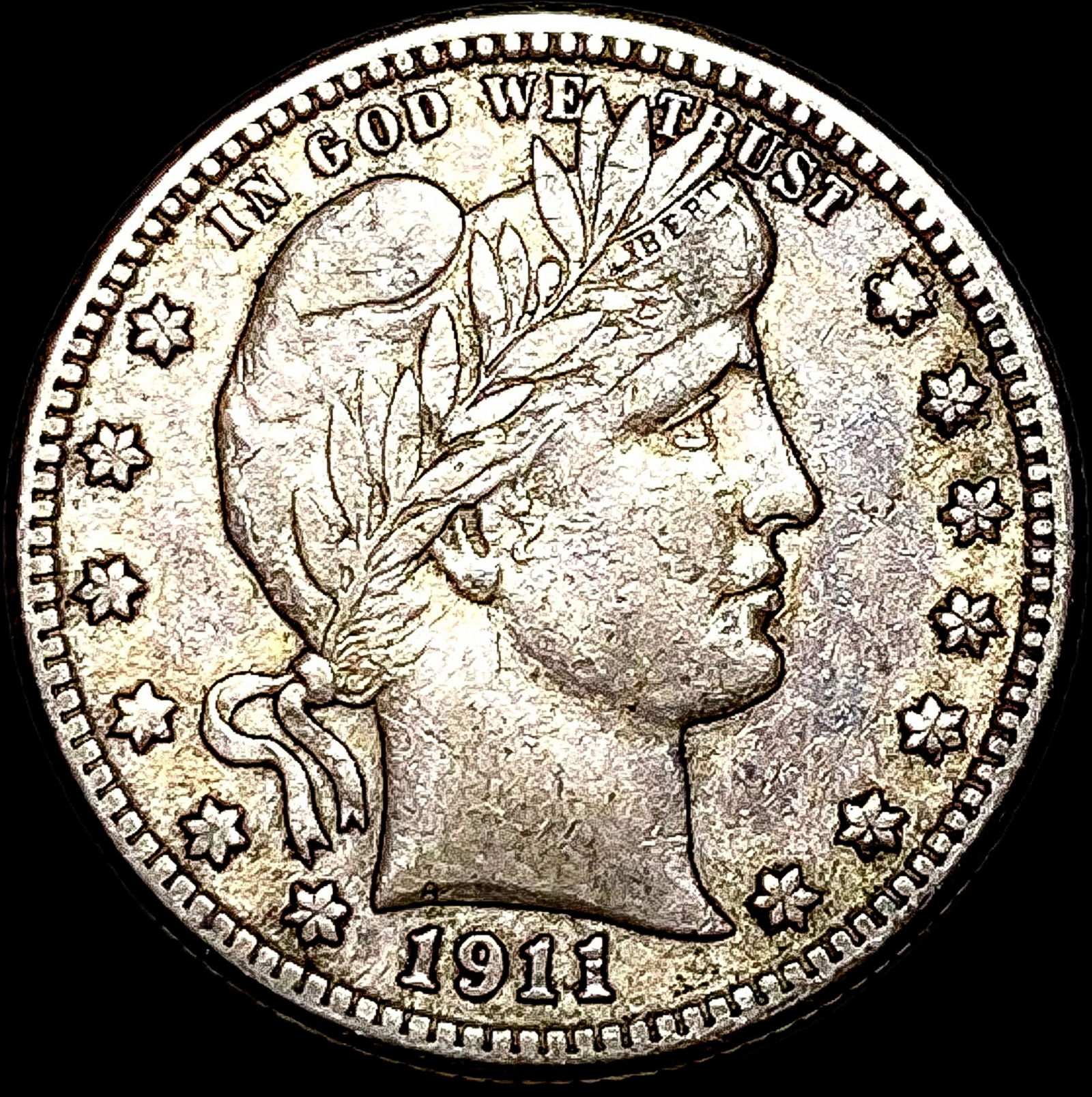 1911-S Silver Barber Quarter CLOSELY UNCIRCULATED (1 of 2)