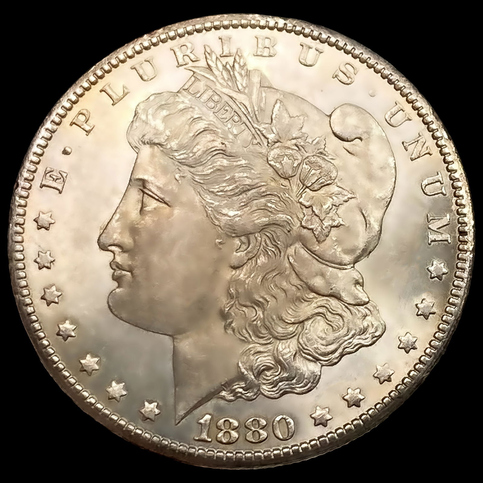 1880-CC VAM-5 8/7 High 7 Morgan Silver Dollar GEM BU (1 of 2)