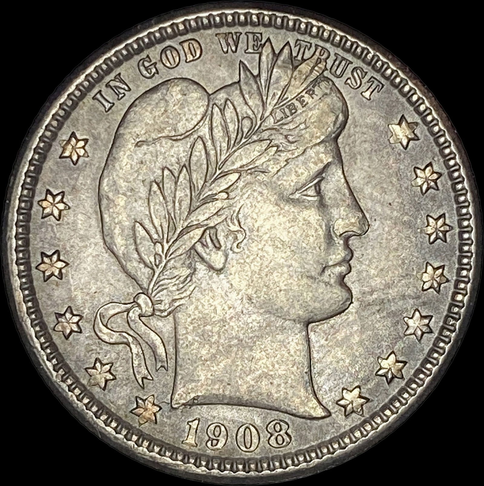 1908 Barber Silver Quarter CHOICE AU (1 of 2)