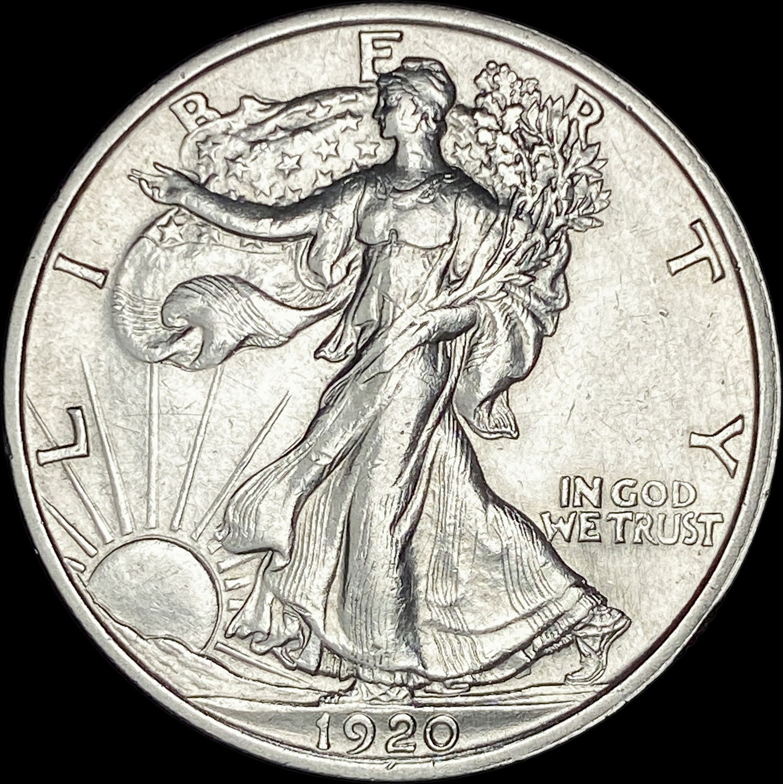 1920-S Walking Liberty Half Dollar CLOSELY UNCIRCULATED (1 of 2)