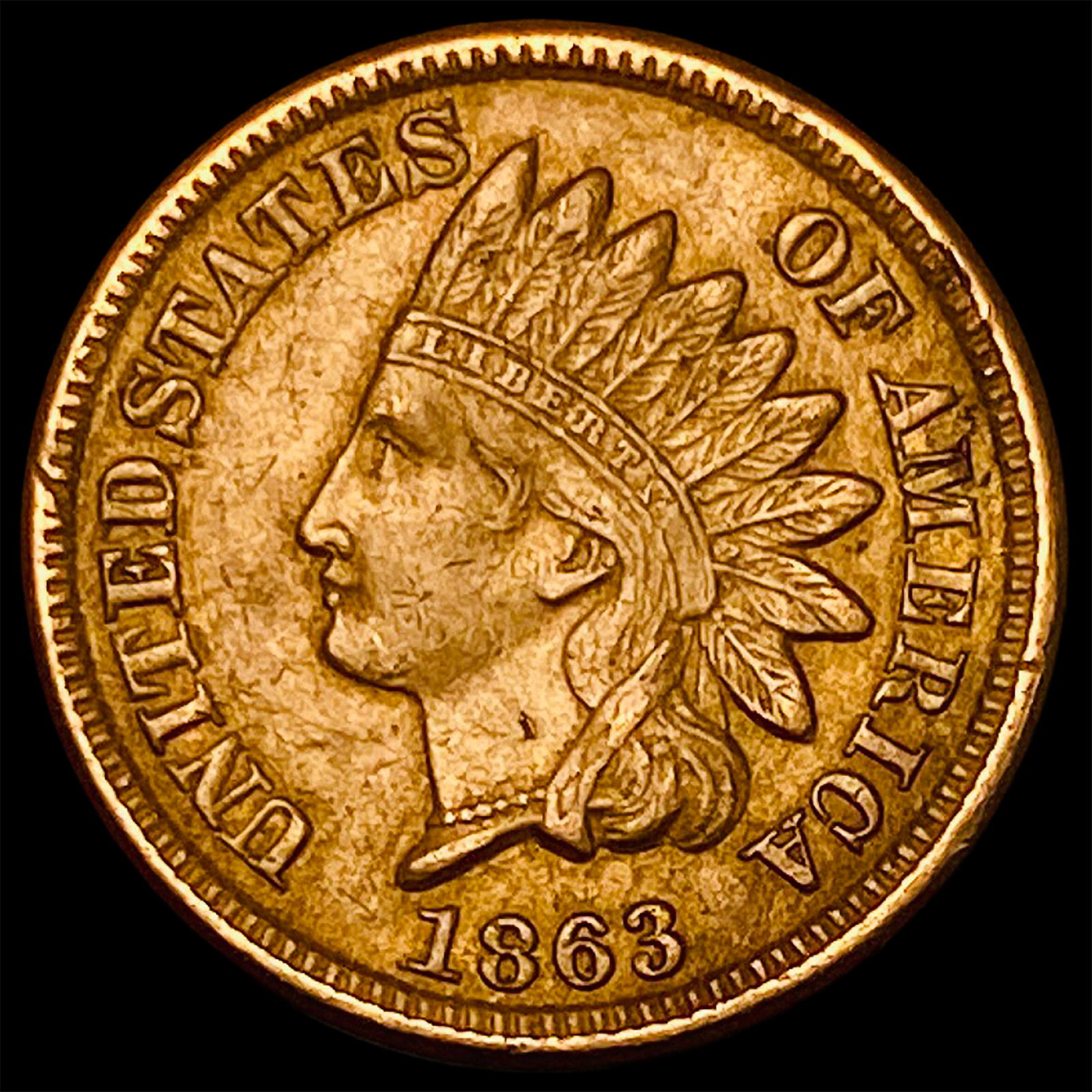 1863 Indian Head Cent CHOICE AU (1 of 2)