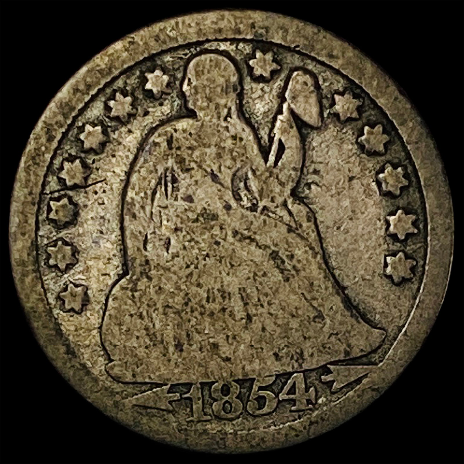 1854-O Seated Liberty Dime LIGHTLY CIRCULATED: 1854-O Seated Liberty Dime LIGHTLY CIRCULATED