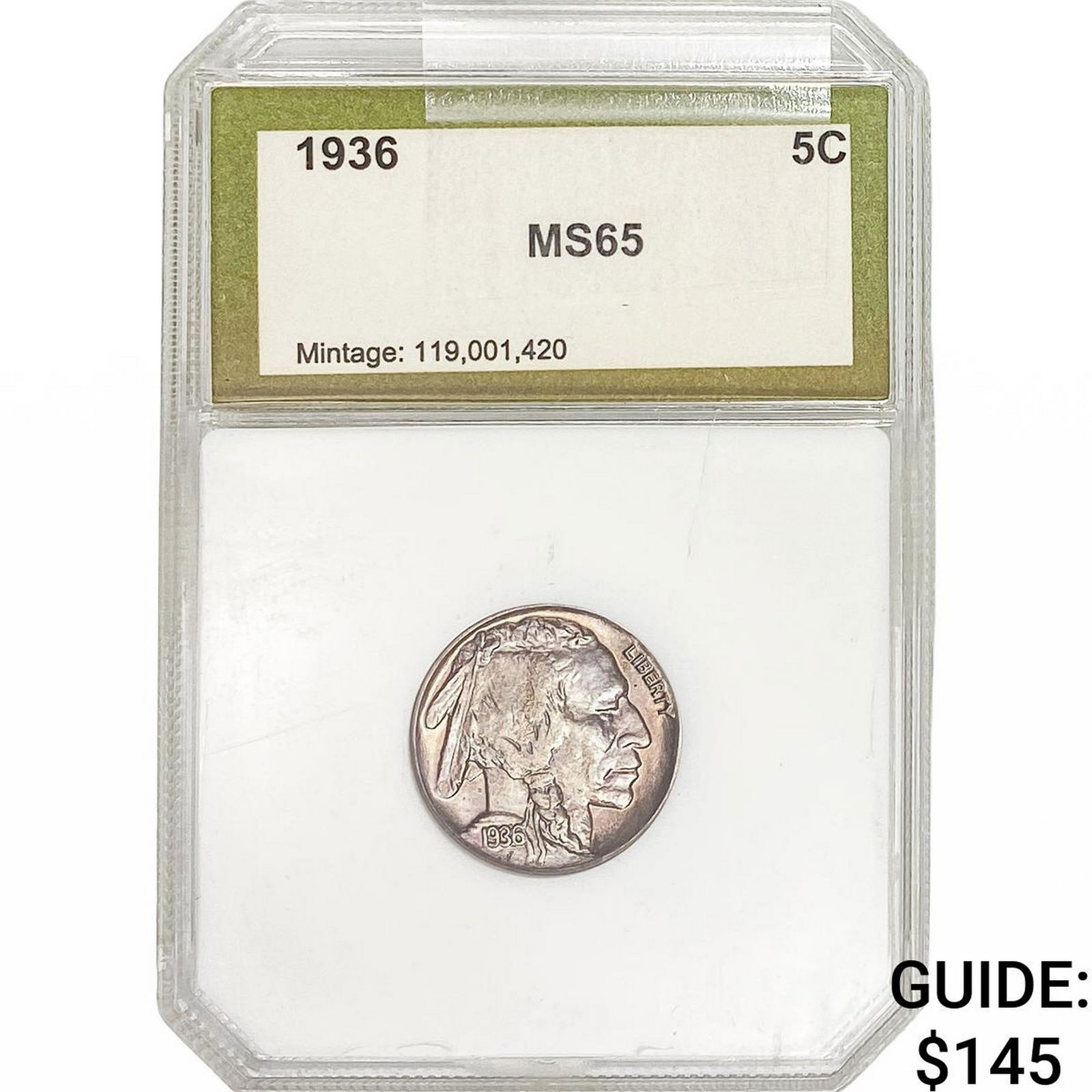 1936 Buffalo Nickel PCI MS65 (1 of 2)