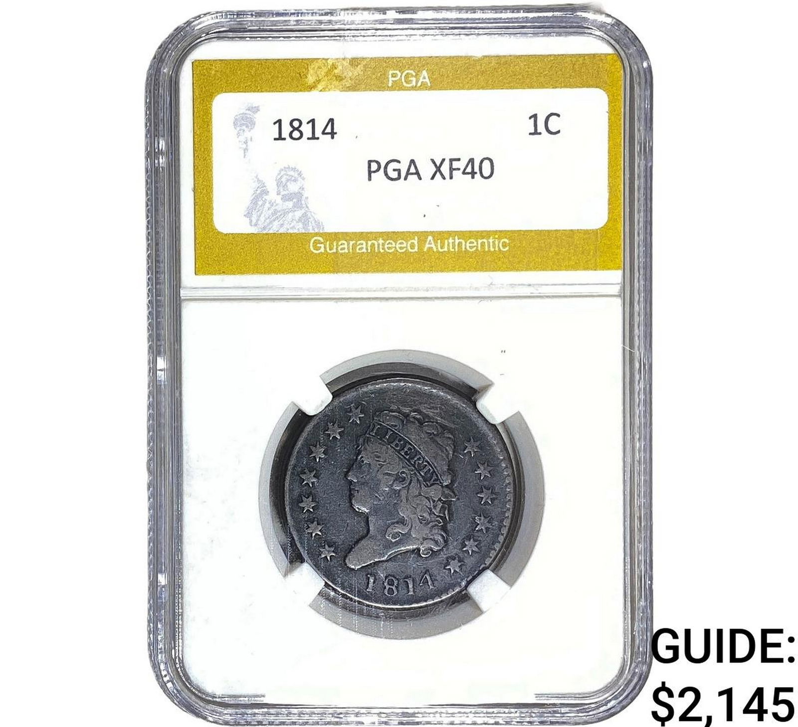 1814 Classic Head Large Cent PGA XF40 (1 of 2)