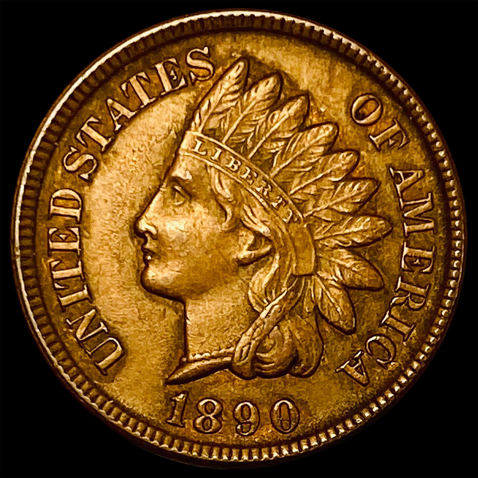 1890 Indian Head Cent CLOSELY UNCIRCULATED (1 of 2)