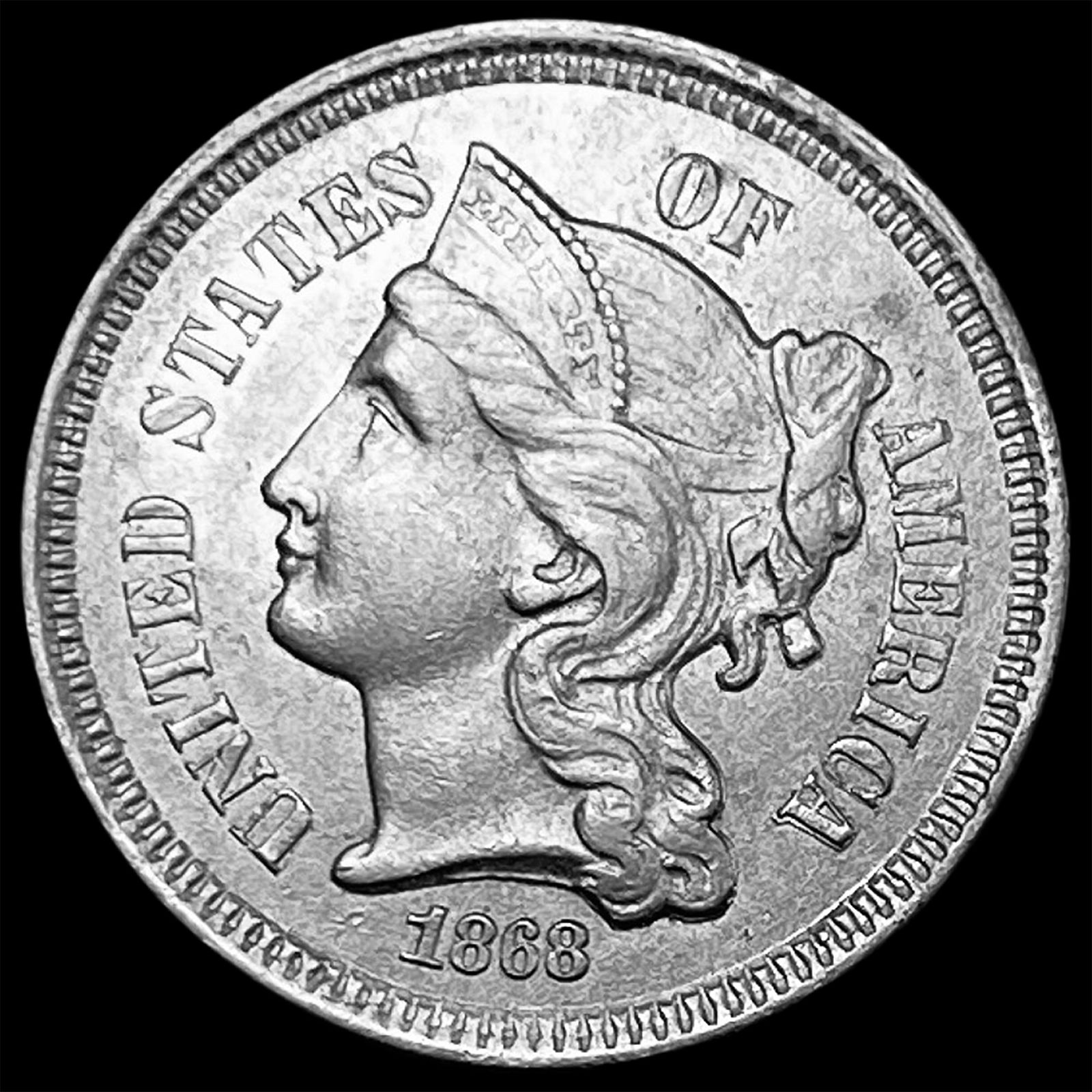 1868 Nickel Three-Cent Piece UNCIRCULATED (1 of 2)