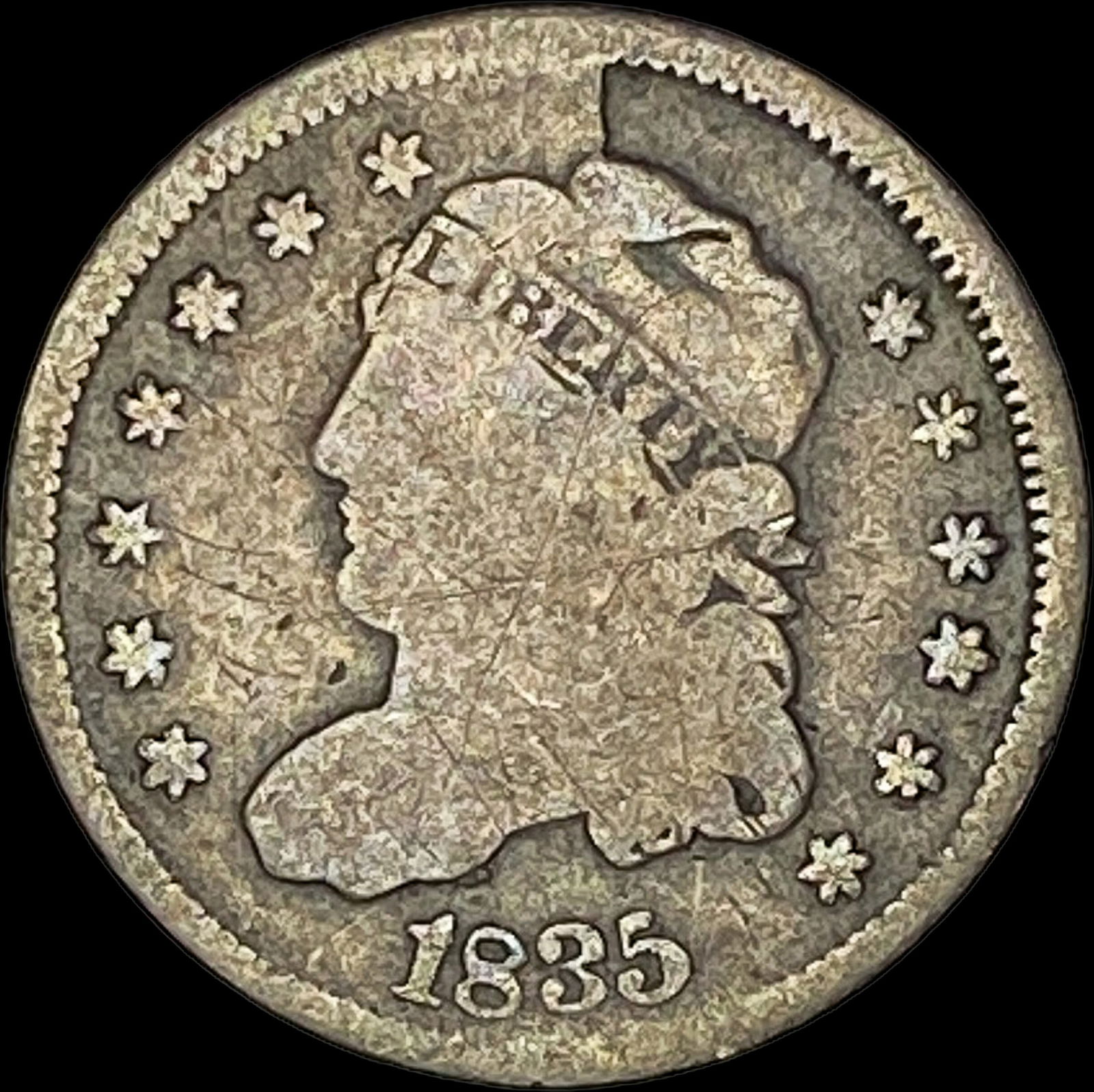 1835 Capped Bust Half Dime NICELY CIRCULATED (1 of 2)