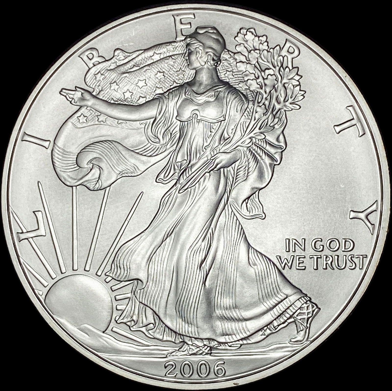 2006-W 1oz Silver American Eagle $1 SUPERB GEM BU (1 of 2)