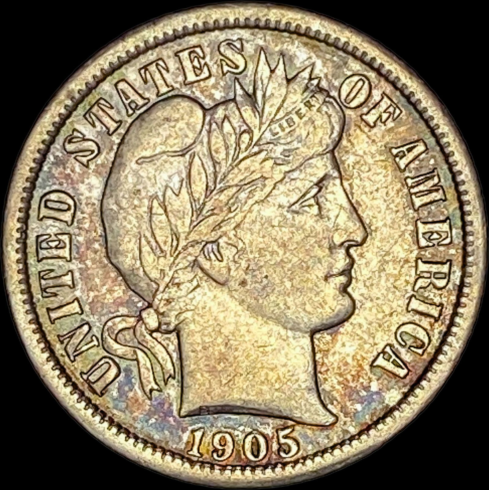 1905-O Silver Barber Dime CLOSELY UNCIRCULATED (1 of 2)