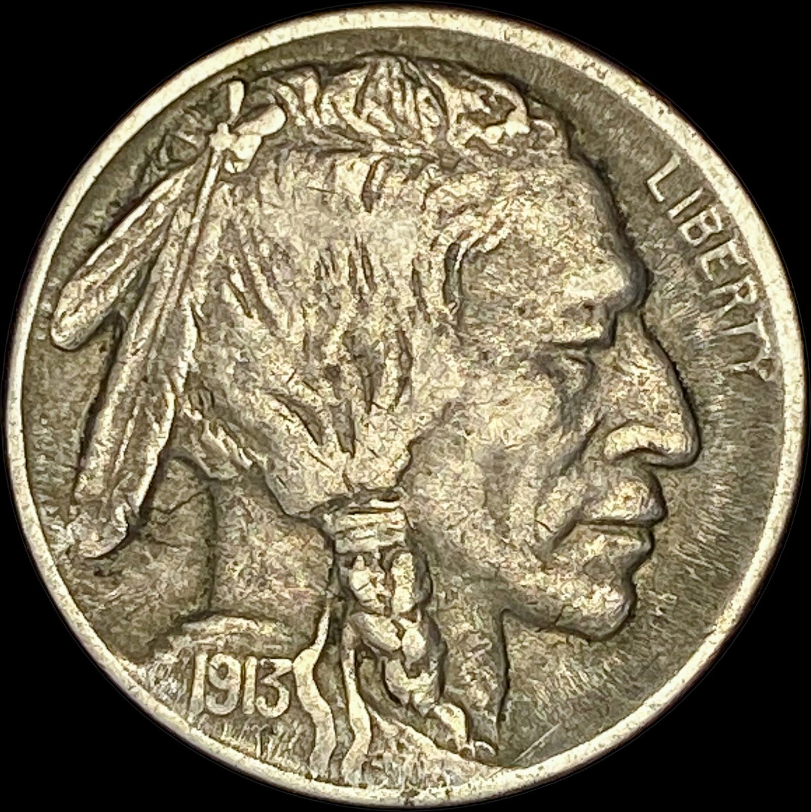 1913-D Buffalo Nickel Type 1 NEARLY UNCIRCULATED (1 of 2)