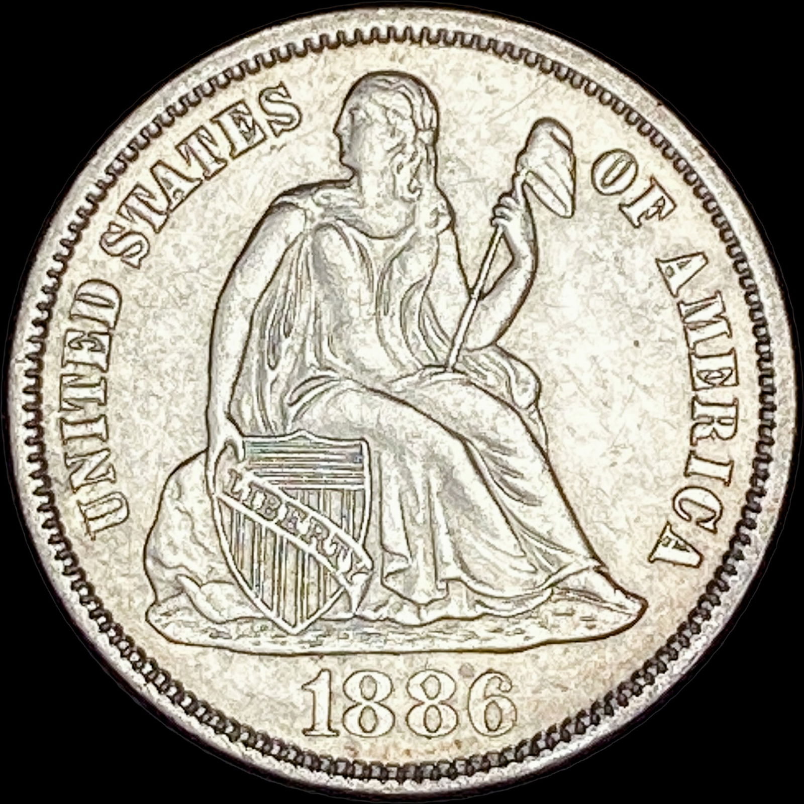 1886 Seated Liberty Dime CLOSELY UNCIRCULATED (1 of 2)