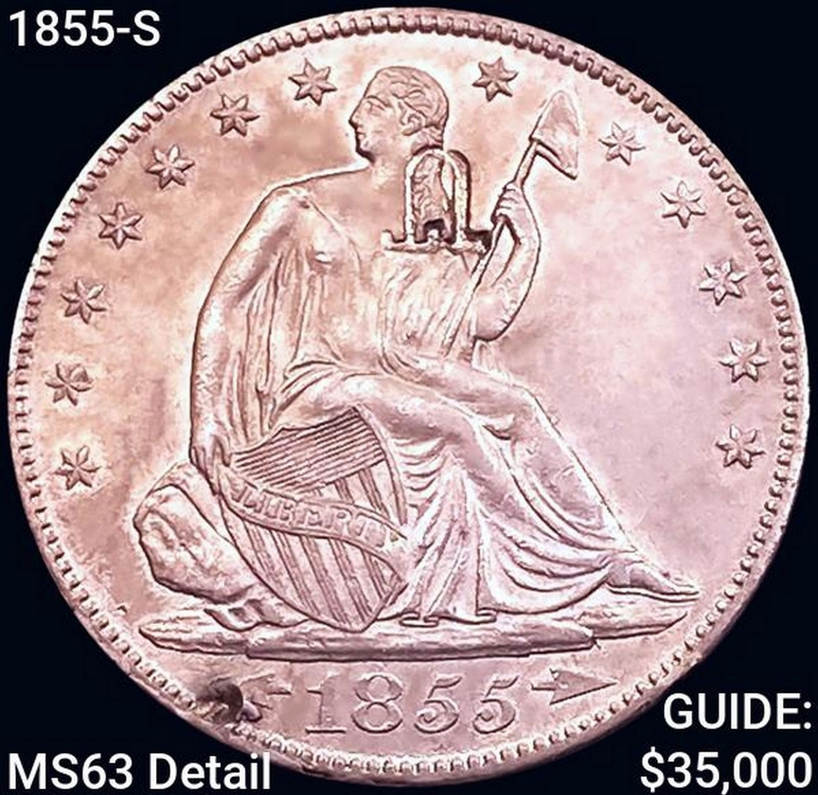 1855-S Seated Liberty Half Dollar CHOICE BU (1 of 2)