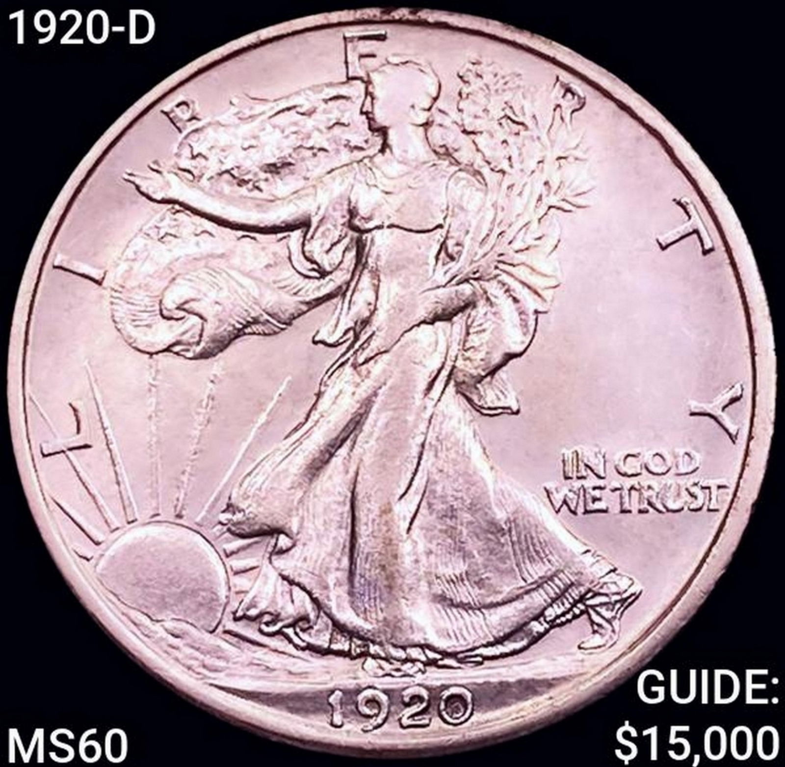 1920-D Walking Liberty Half Dollar UNCIRCULATED (1 of 2)