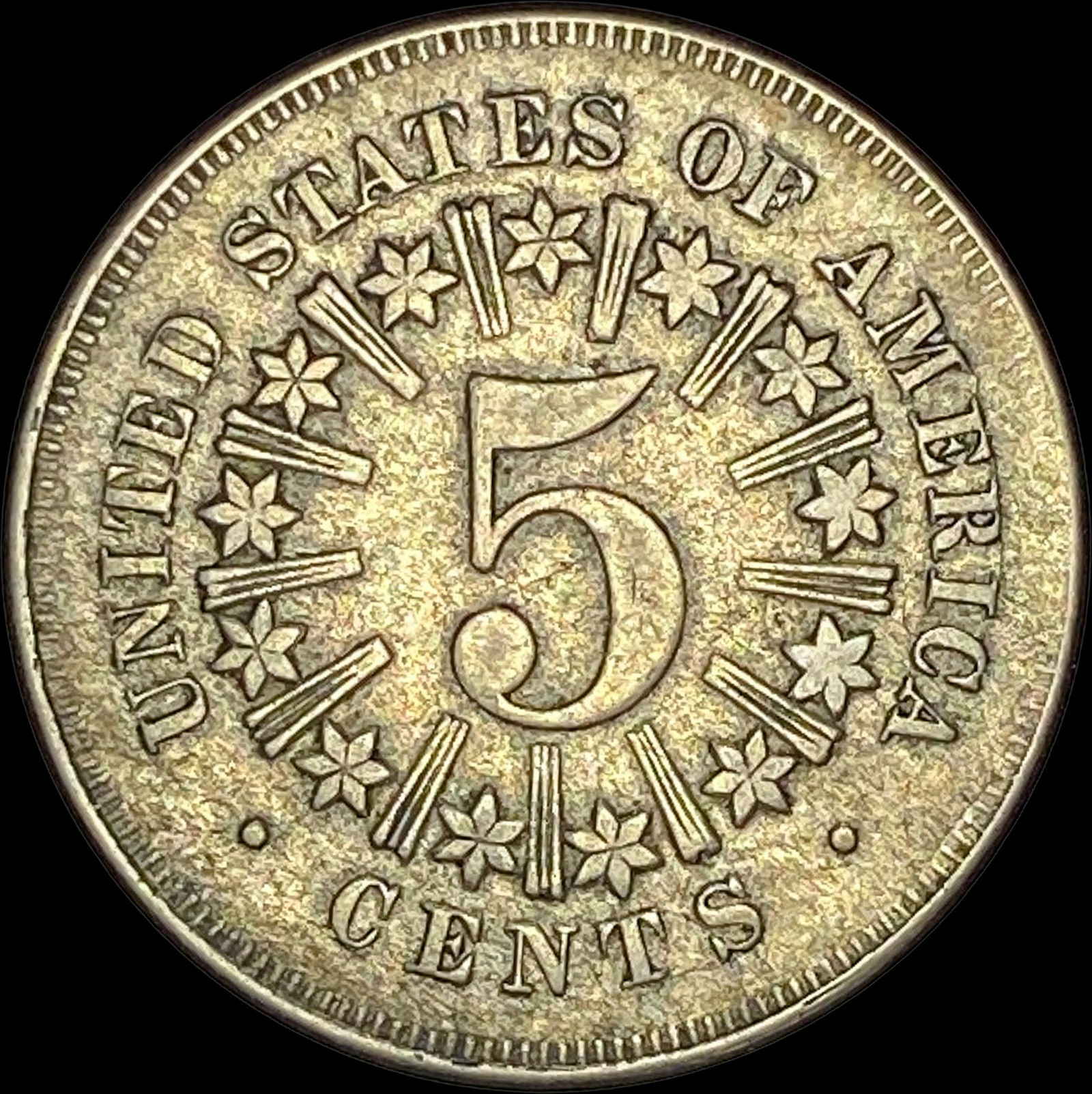 1867 Shield Nickel NEARLY UNCIRCULATED (1 of 2)