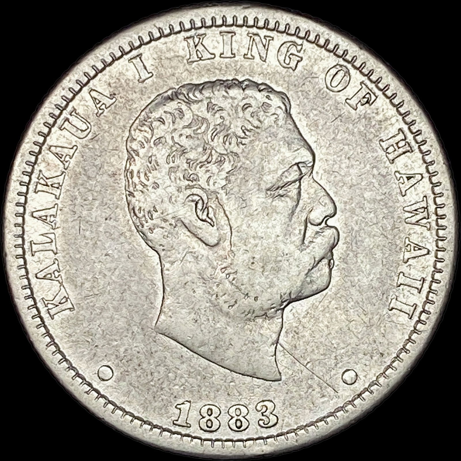1883 Hawaii Silver 1/4 Dollar NEARLY UNCIRCULATED (1 of 2)