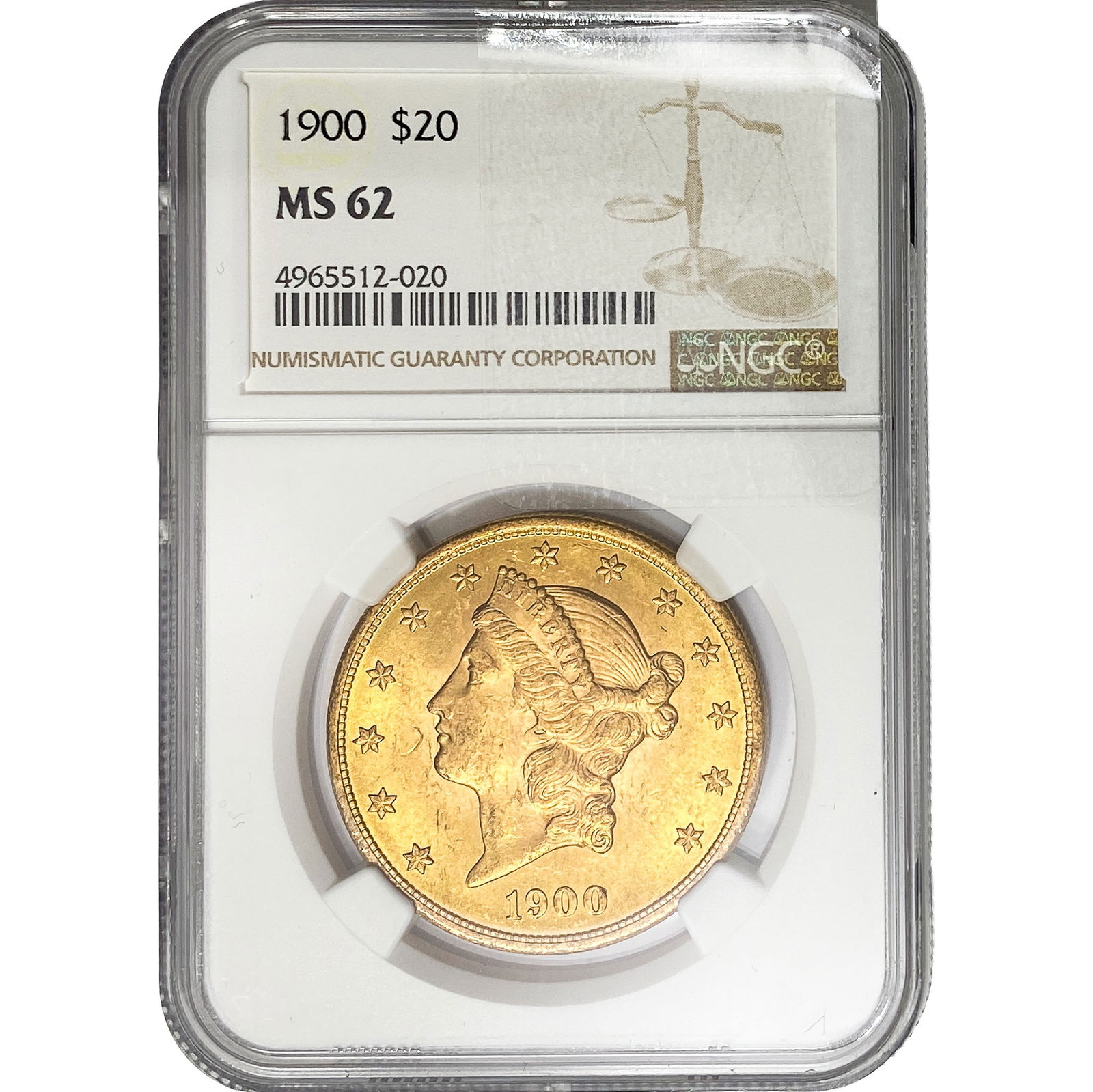 1900 $20 Gold Double Eagle NGC MS62 (1 of 2)