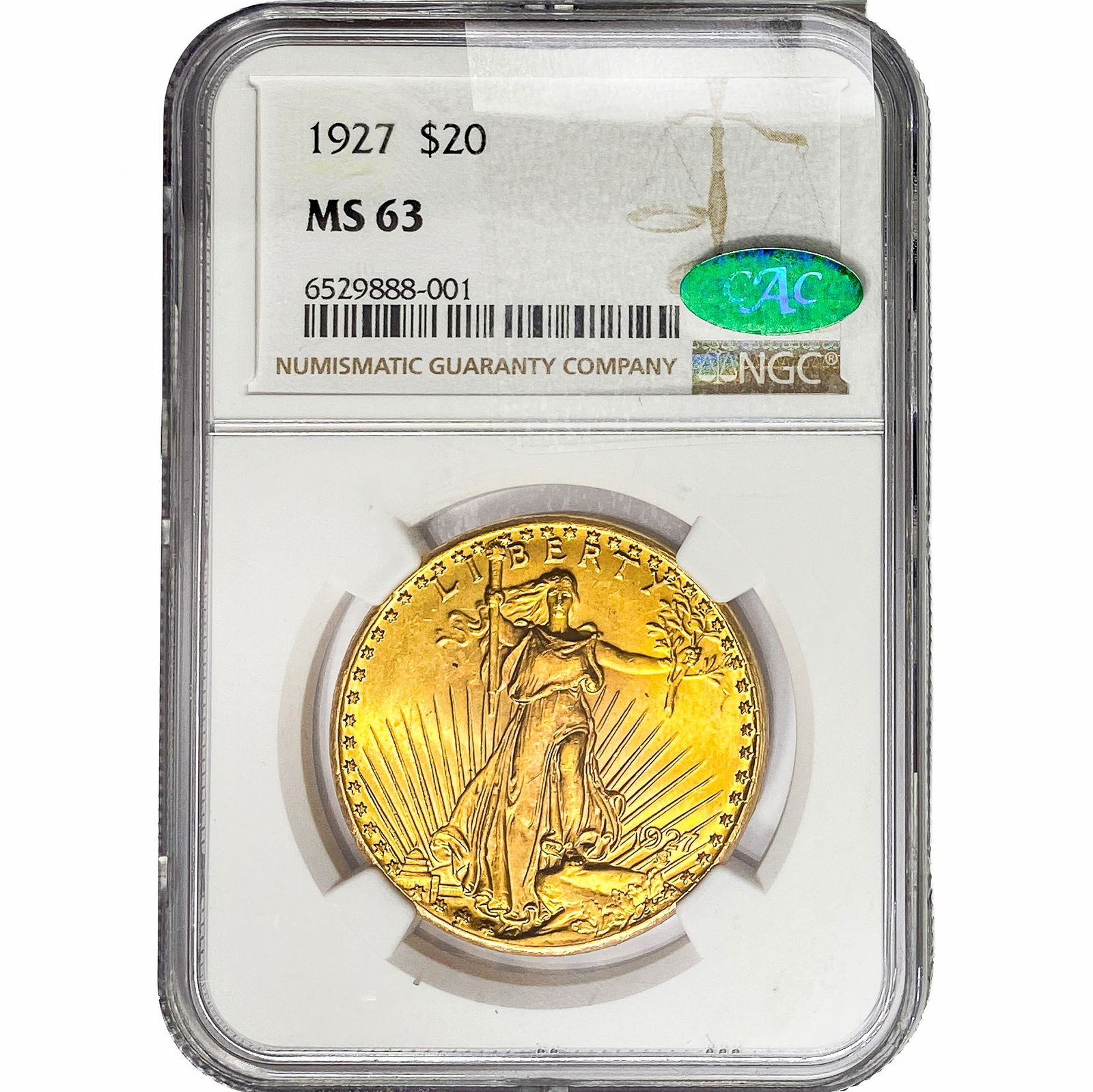 1927 CAC $20 Gold Double Eagle NGC MS63 (1 of 2)