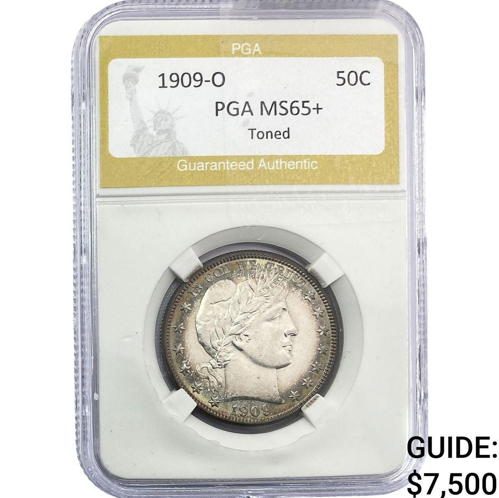 1909-O Barber Half Dollar PGA MS65+ Toner (1 of 2)