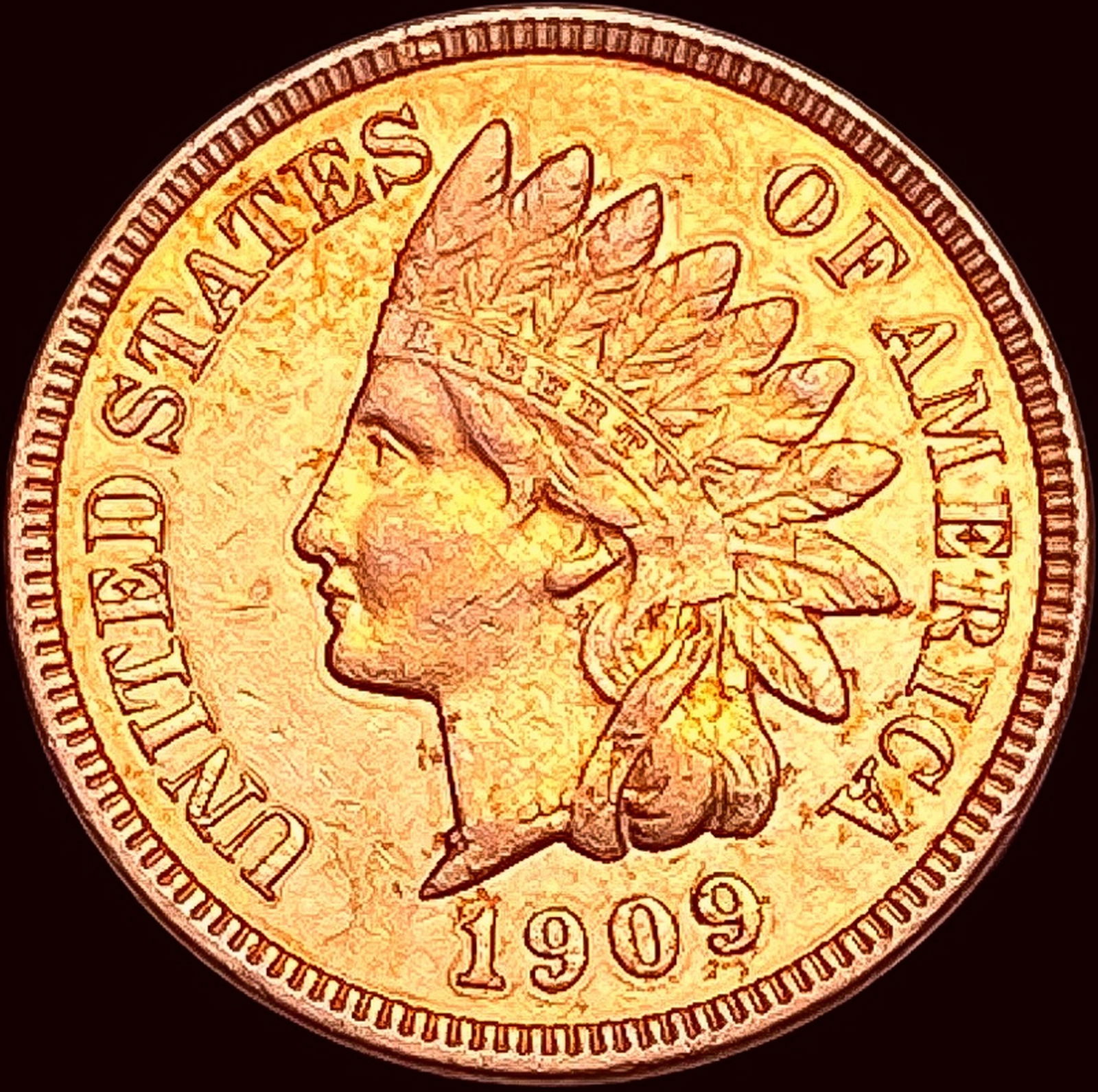 1909 Red Indian Head Cent UNCIRCULATED (1 of 2)