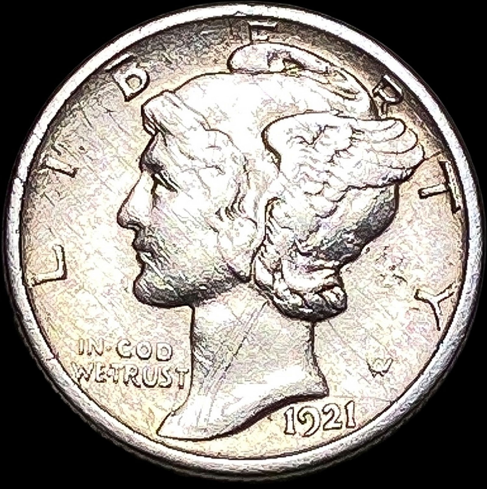 1921-D Silver Mercury Dime CLOSELY UNCIRCULATED (1 of 2)