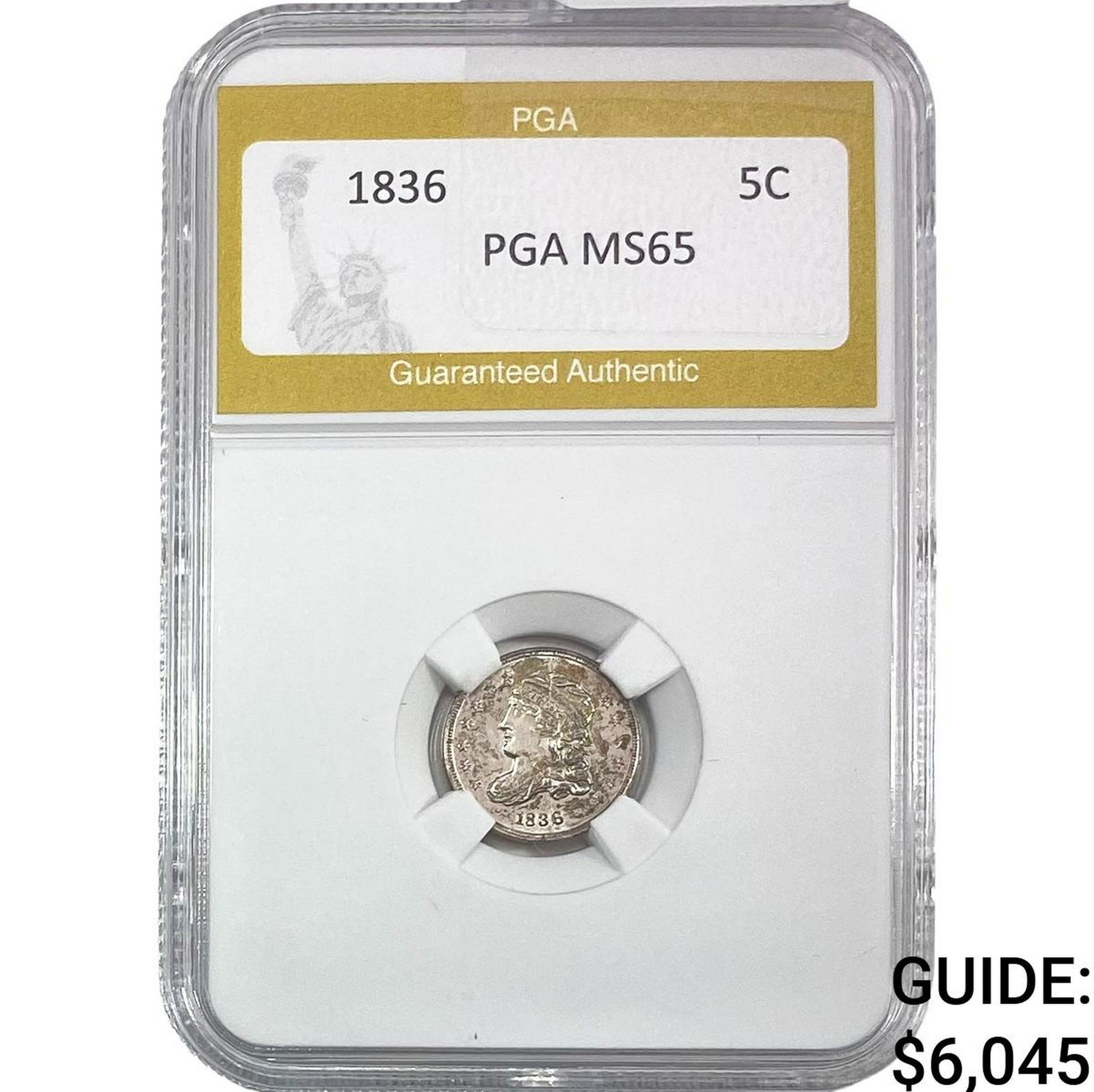 1836 Capped Bust Half Dime PGA MS65 (1 of 2)