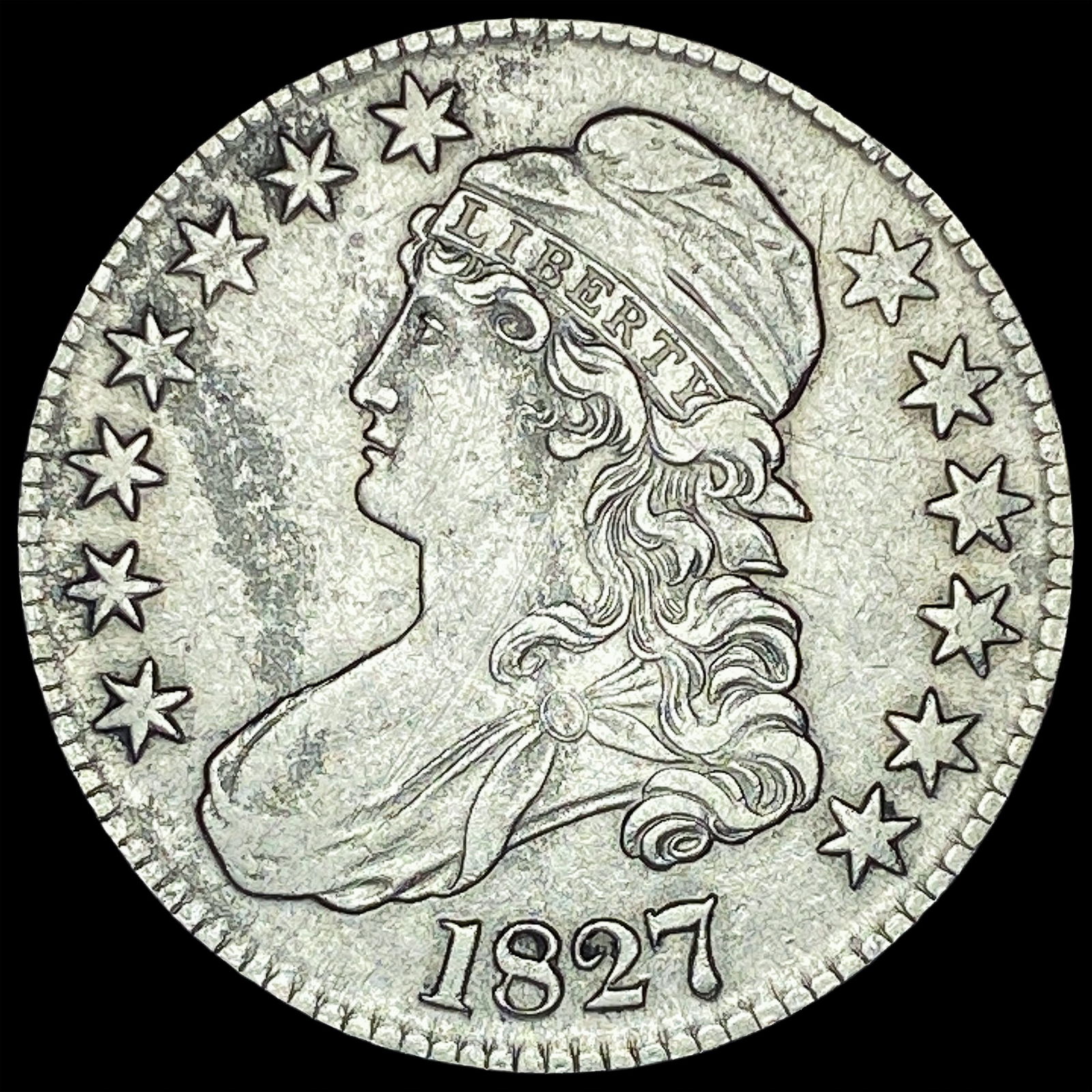 1827 Capped Bust Half Dollar CLOSELY  UNCIRCULATED (1 of 2)