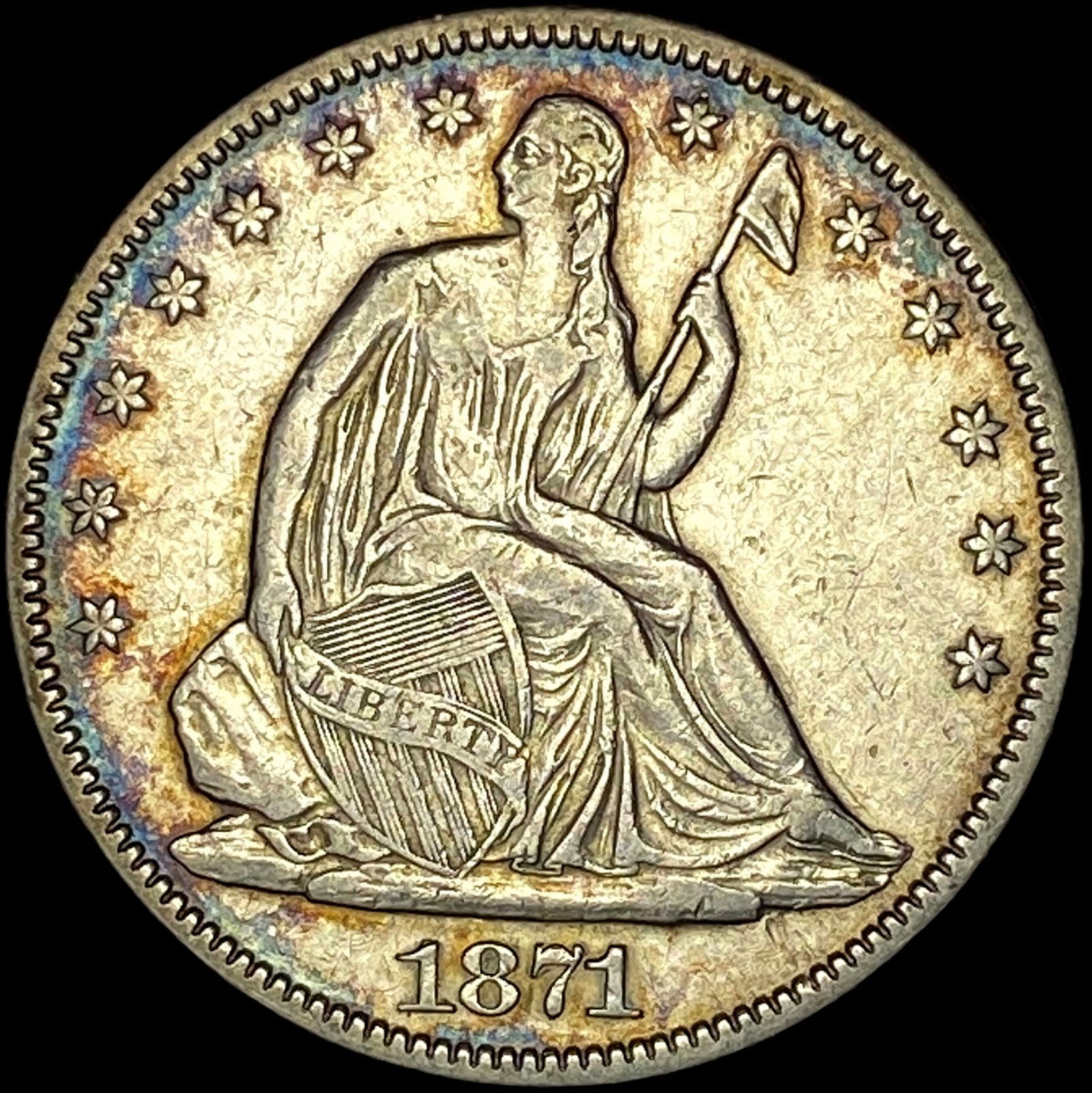 1871 Seated Liberty Half Dollar CLOSELY UNCIRCULATED (1 of 2)