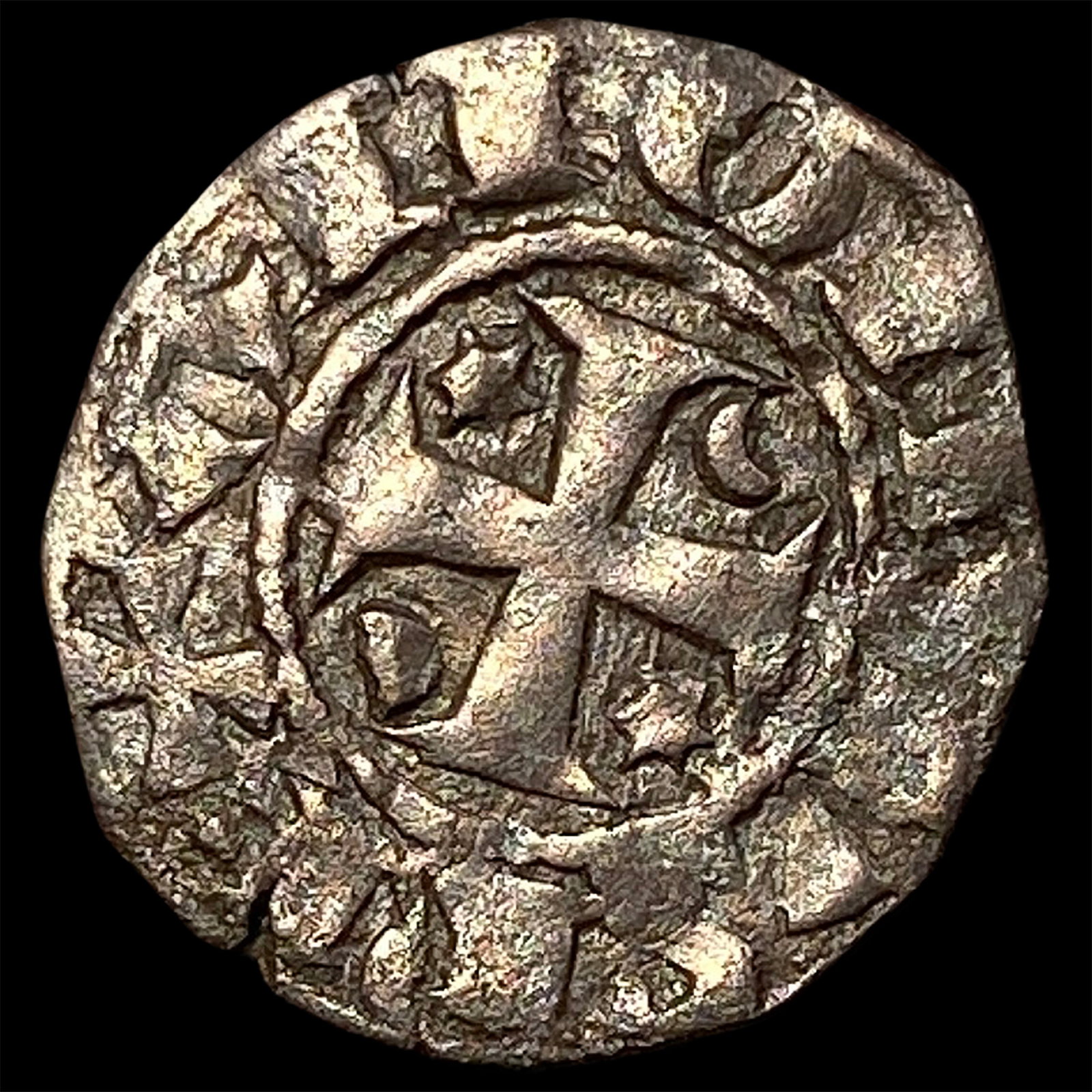 Portugal Crusades Dinis I 1261-1325 Silver Dinero CLOSELY UNCIRCULATED: Portugal Crusades Dinis I 1261-1325 Silver Dinero CLOSELY UNCIRCULATED