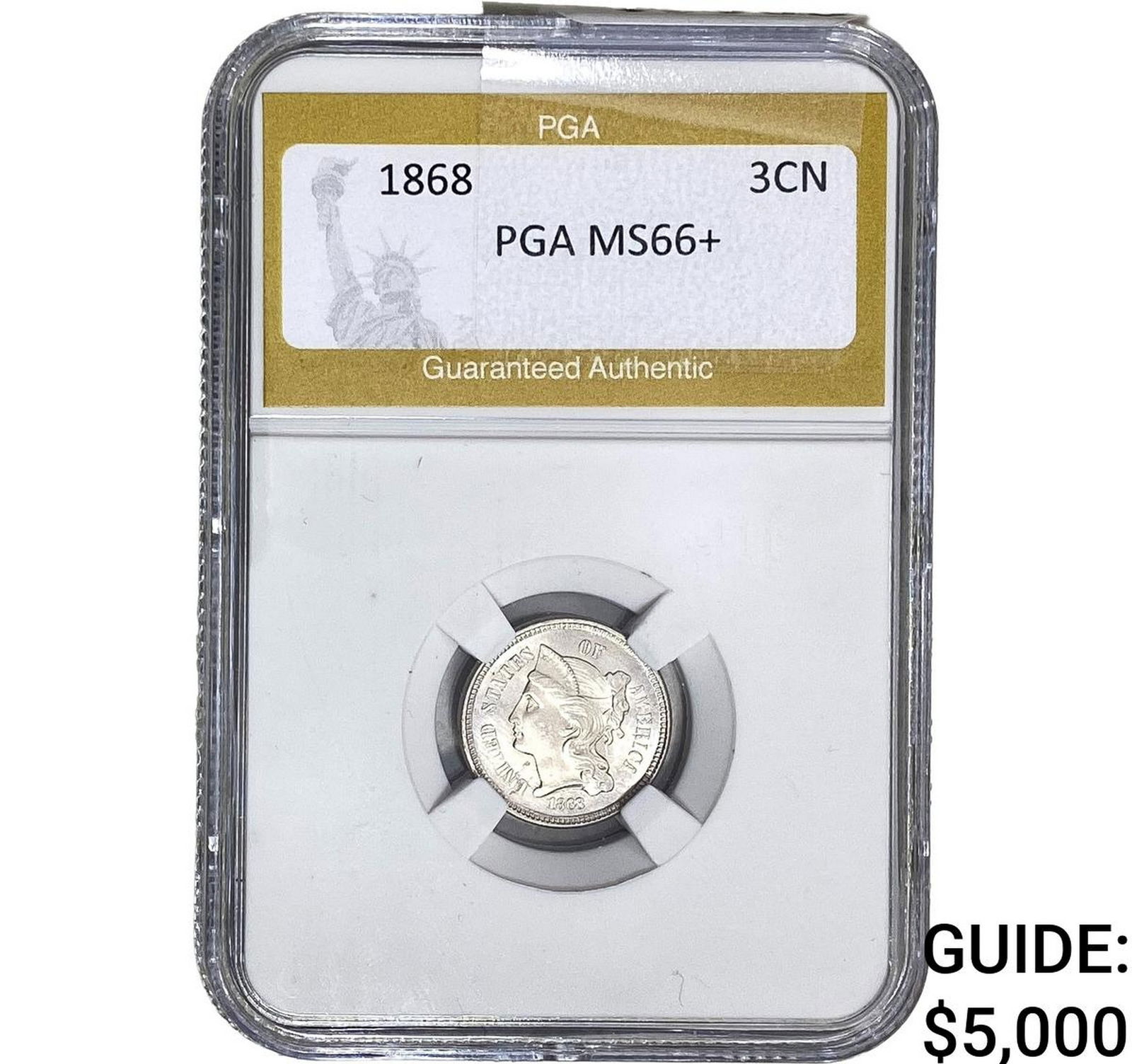 1868 Nickel Three Cent PGA MS66+ (1 of 2)