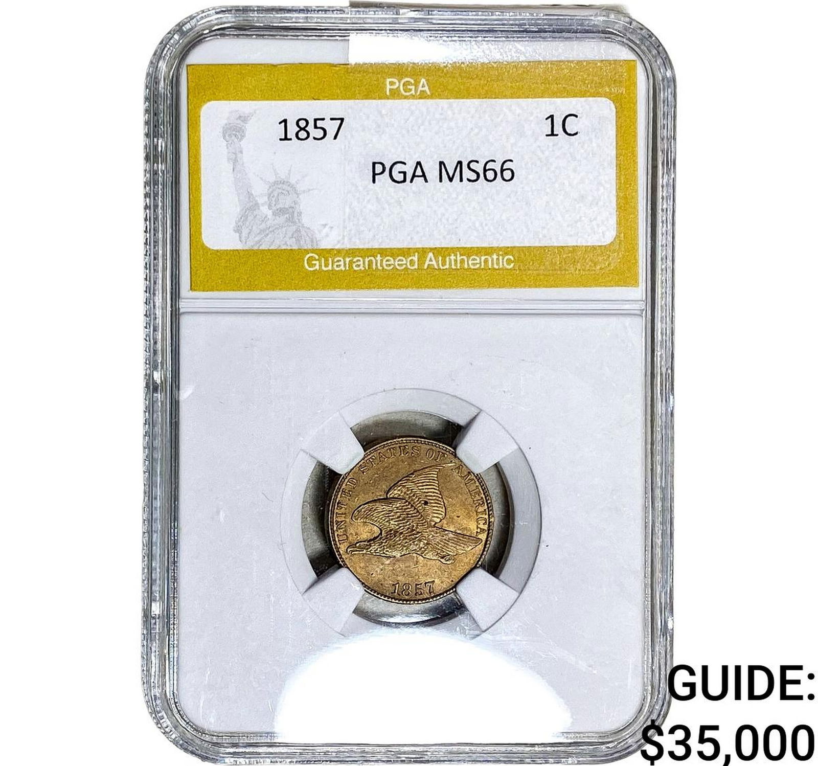 1857 Flying Eagle Cent PGA MS66 (1 of 2)